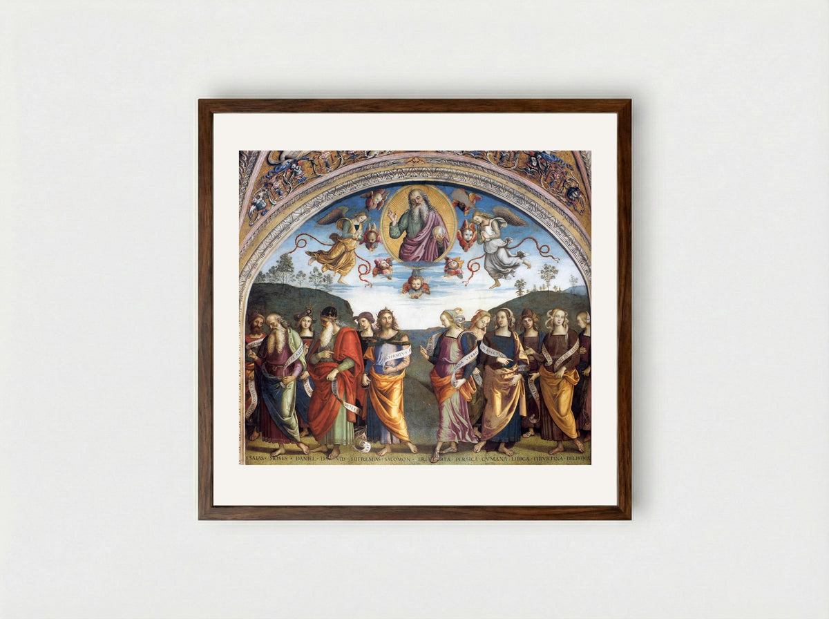 The Almighty with Prophets and Sybils - Pietro Perugino - Framed Print Dark Wood