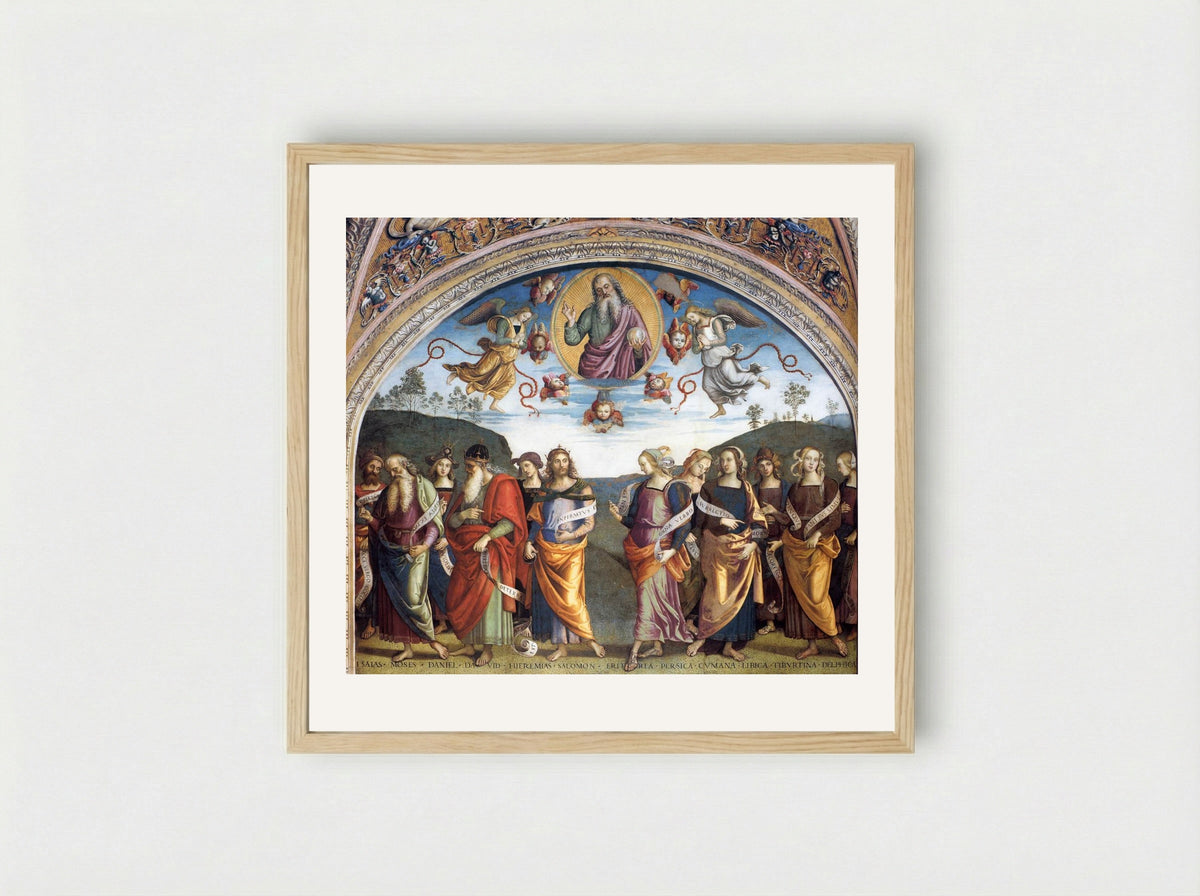 The Almighty with Prophets and Sybils - Pietro Perugino - Framed Print Wood