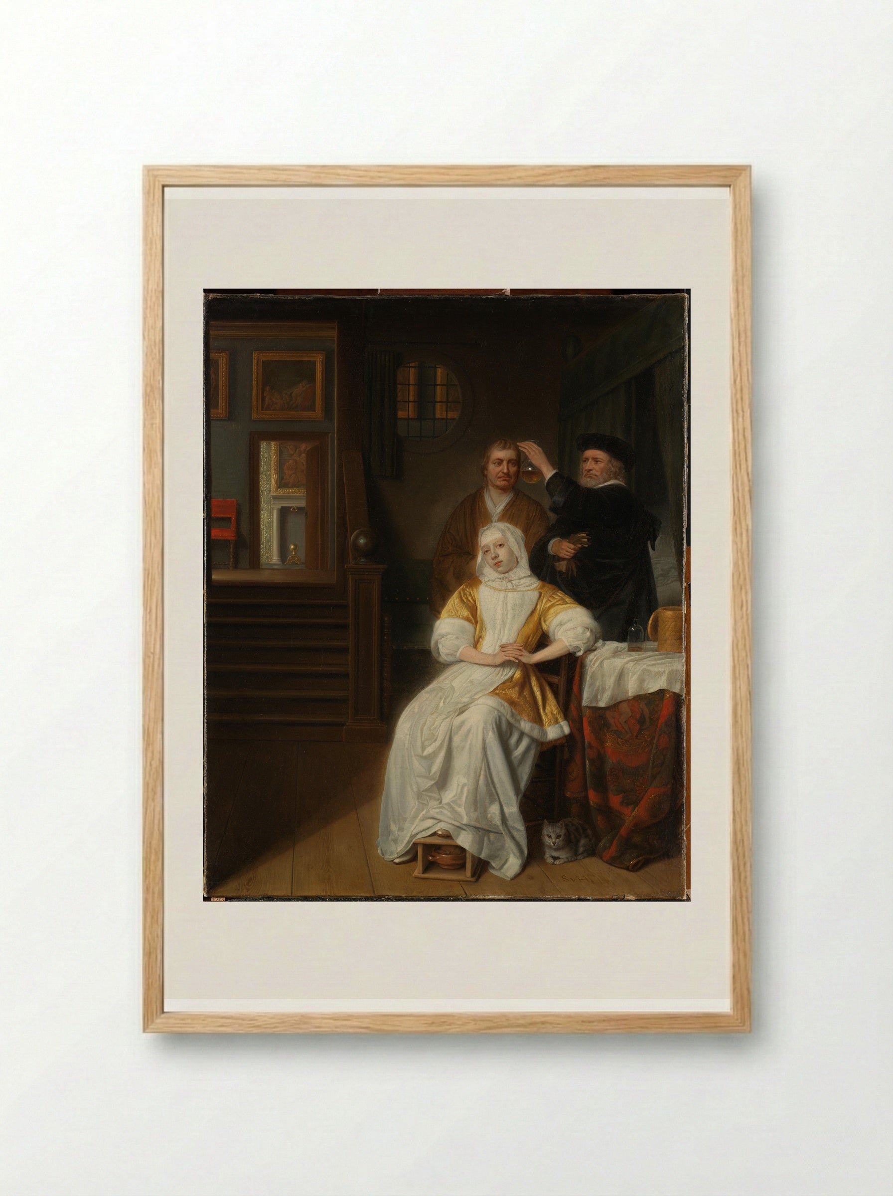 The Anaemic Lady - Samuel van Hoogstraten - Framed Print Wood