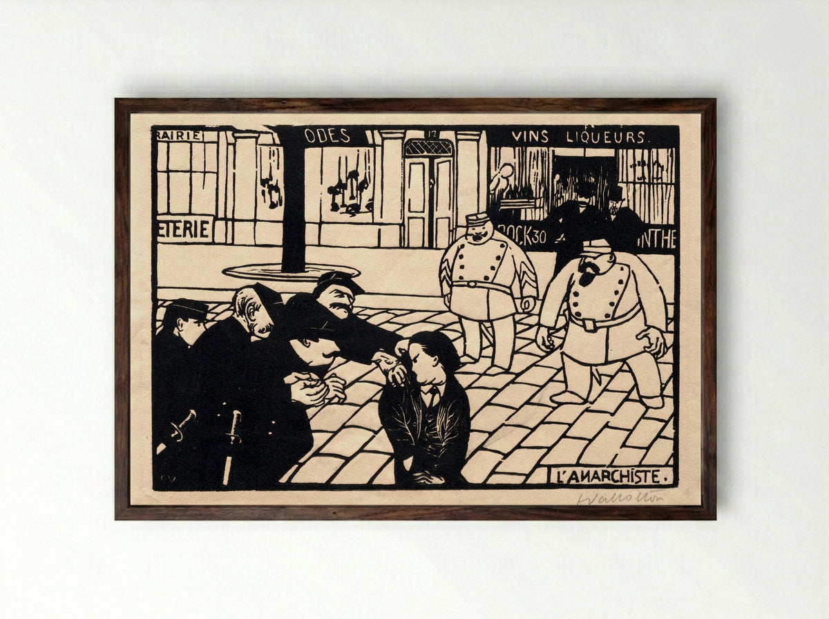 The Anarchist - Félix Vallotton - Framed Print Dark Wood