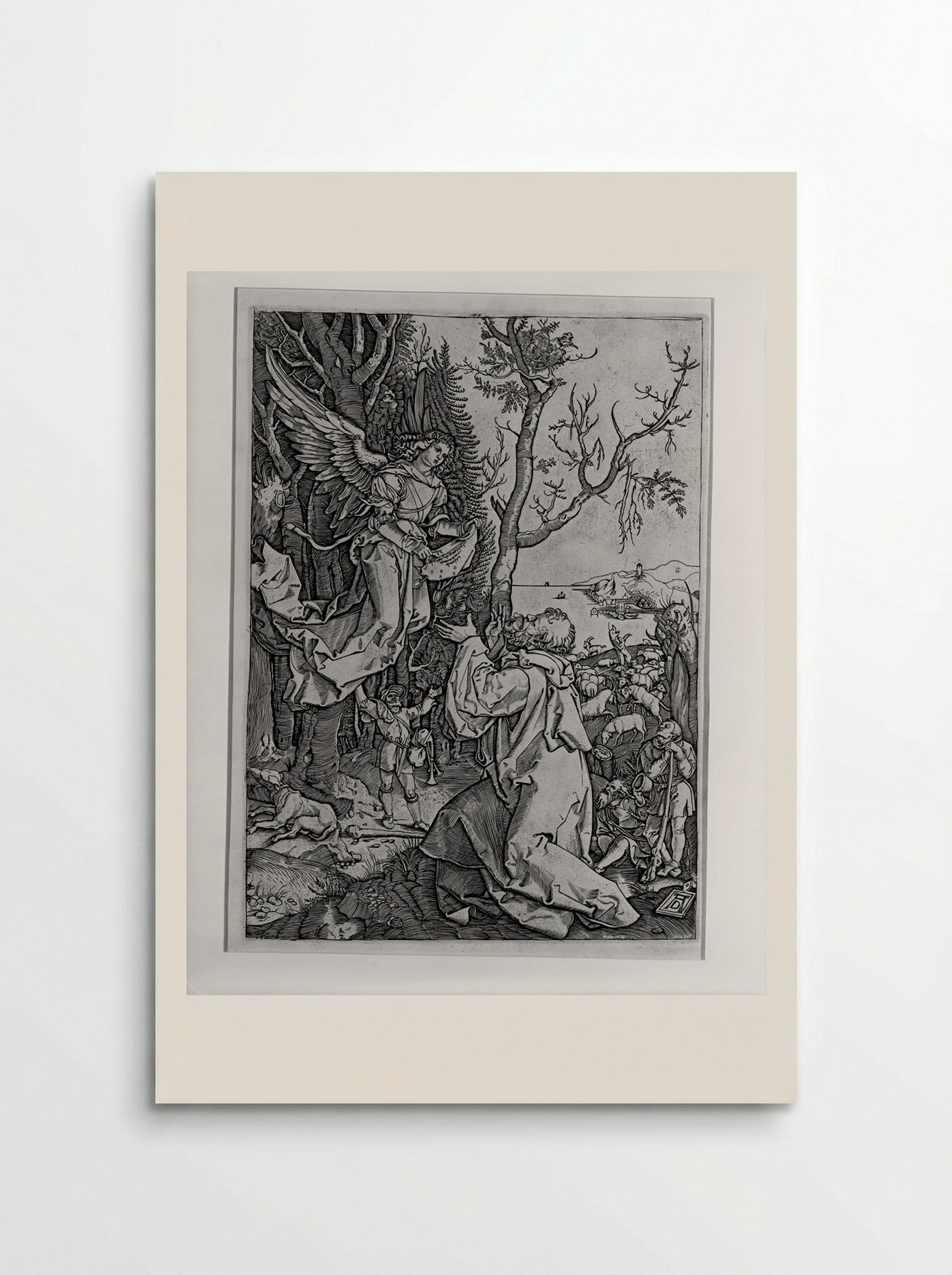 The Angel Appearing to Joachim - Marcantonio Raimondi - Poster
