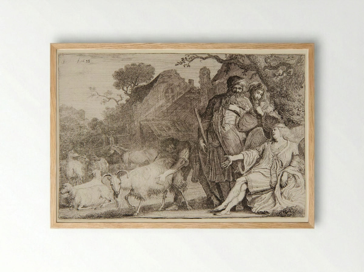The Angel Promises Abraham a Son - Gerrit Claesz. Bleker - Framed Print Wood