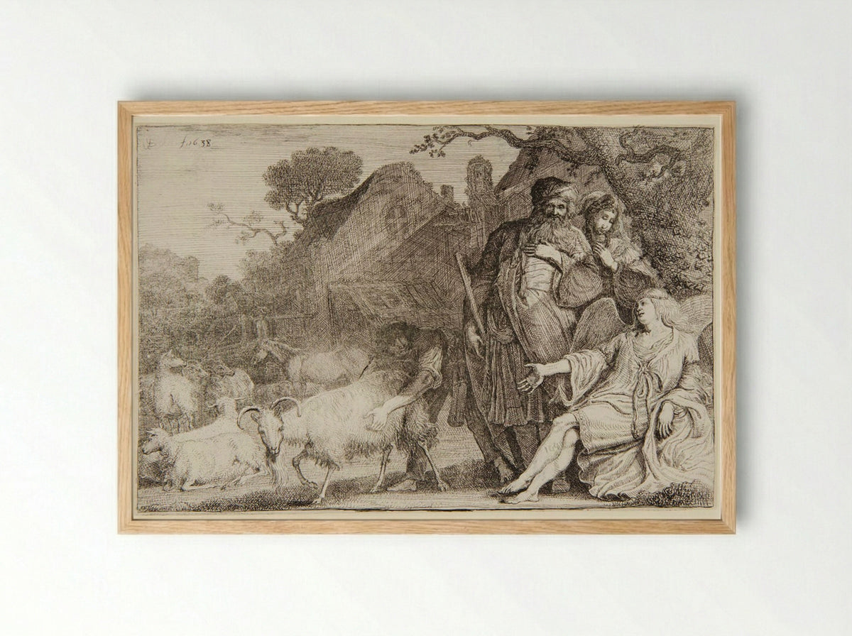 The Angel Promises Abraham a Son - Gerrit Claesz. Bleker - Framed Print Wood