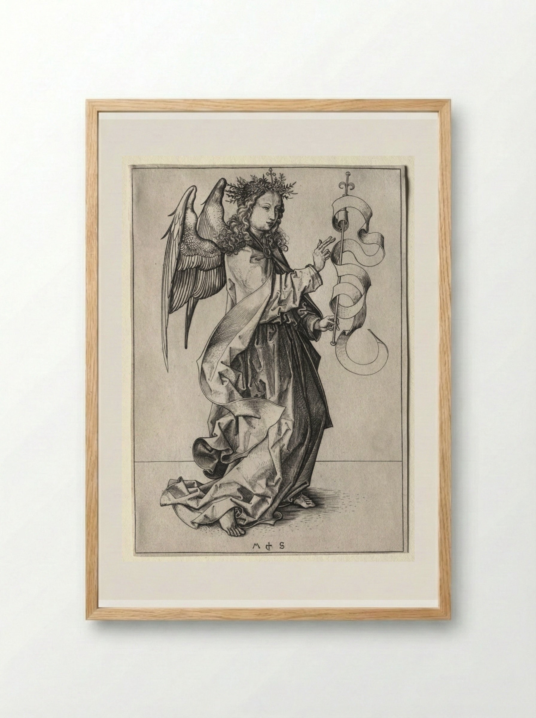 The Angel of the Annunciation - Martin Schongauer - Framed Print Wood