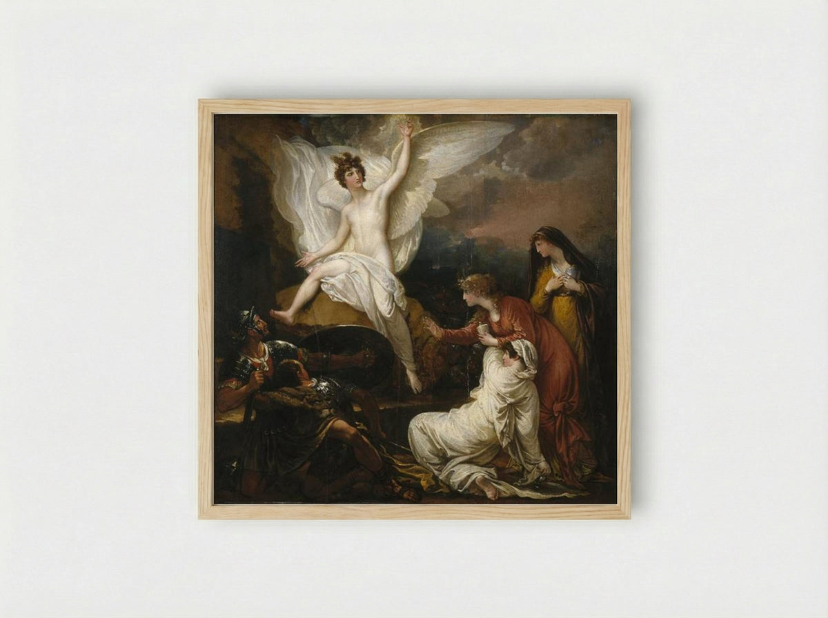 The Angel of the Lord Announcing the Resurrection - Benjamin West - Framed Print Wood