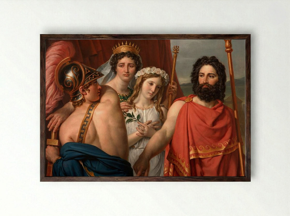 The Anger of Achilles - Jacques-Louis David - Framed Print Dark Wood