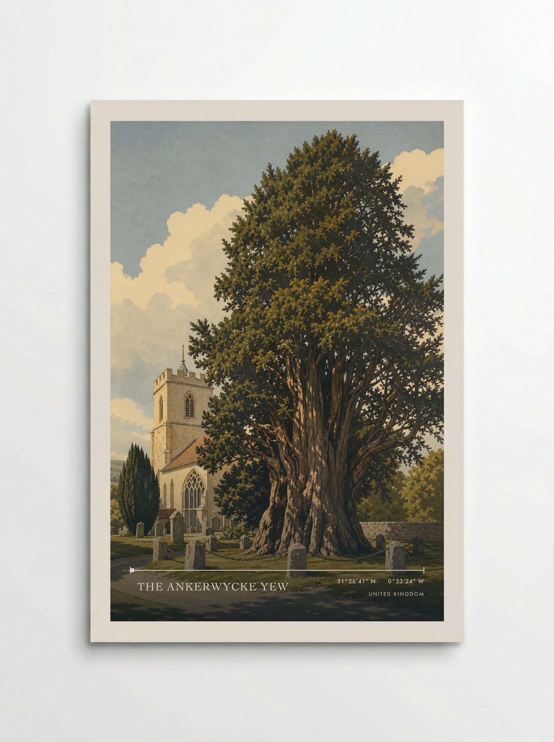The Ankerwycke Yew United Kingdom Travel Poster - Poster