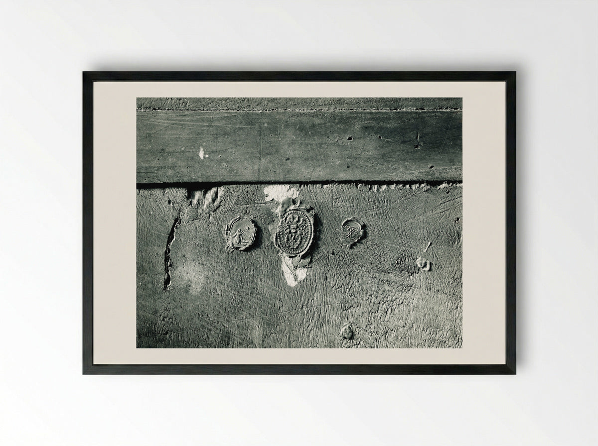 The Annunciation (Reverse Side with Wax Seals) - Girolamo Mazzola Bedoli - Framed Print Black