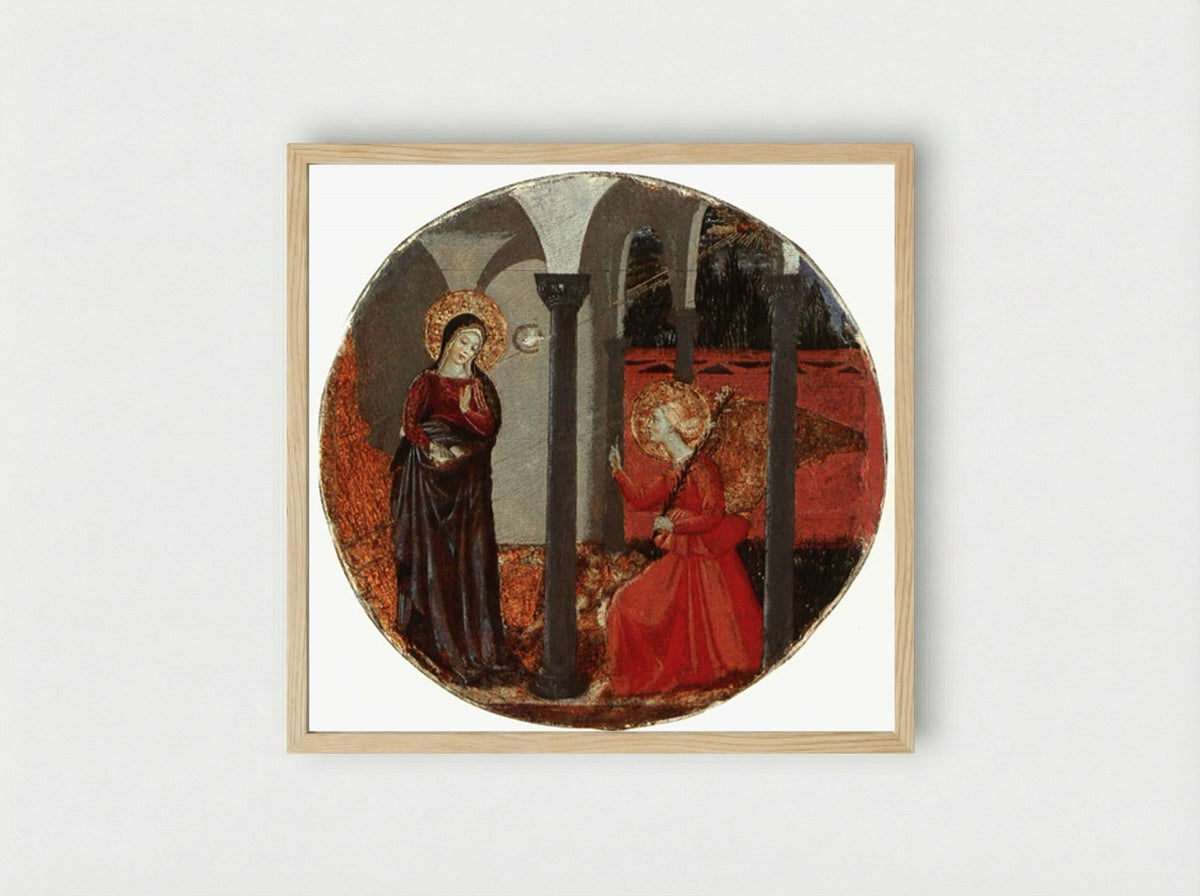 The Annunciation (Tondo) - Benozzo Gozzoli - Framed Print Wood