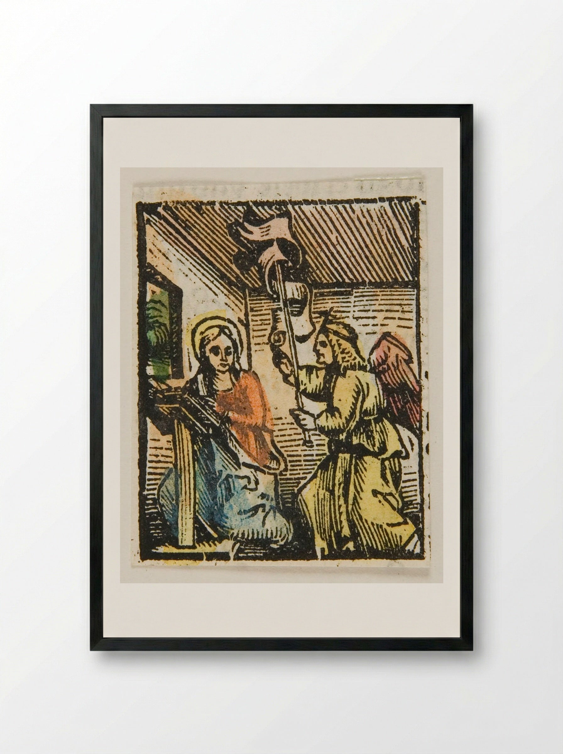 The Annunciation - Urs Graf - Framed Print Black