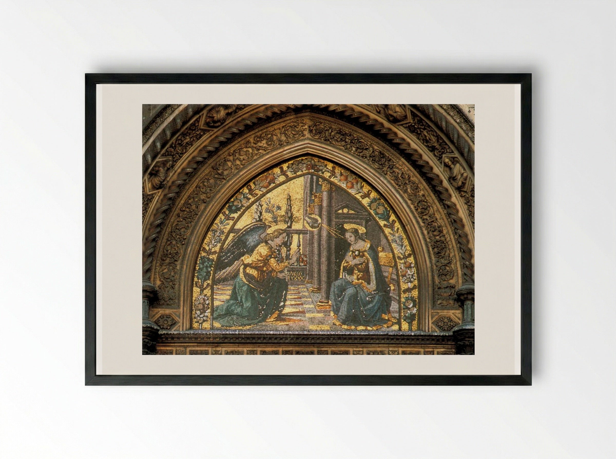 The Annunciation - Domenico Ghirlandaio - Framed Print Black