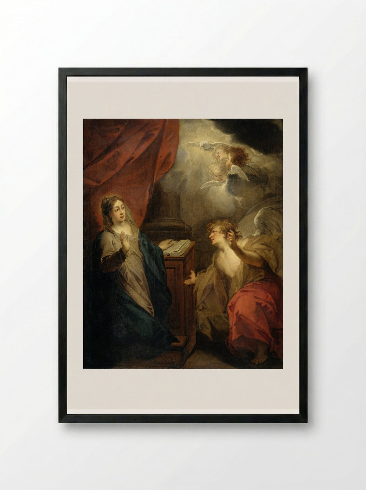 The Annunciation - Jacob de Wit - Framed Print Black