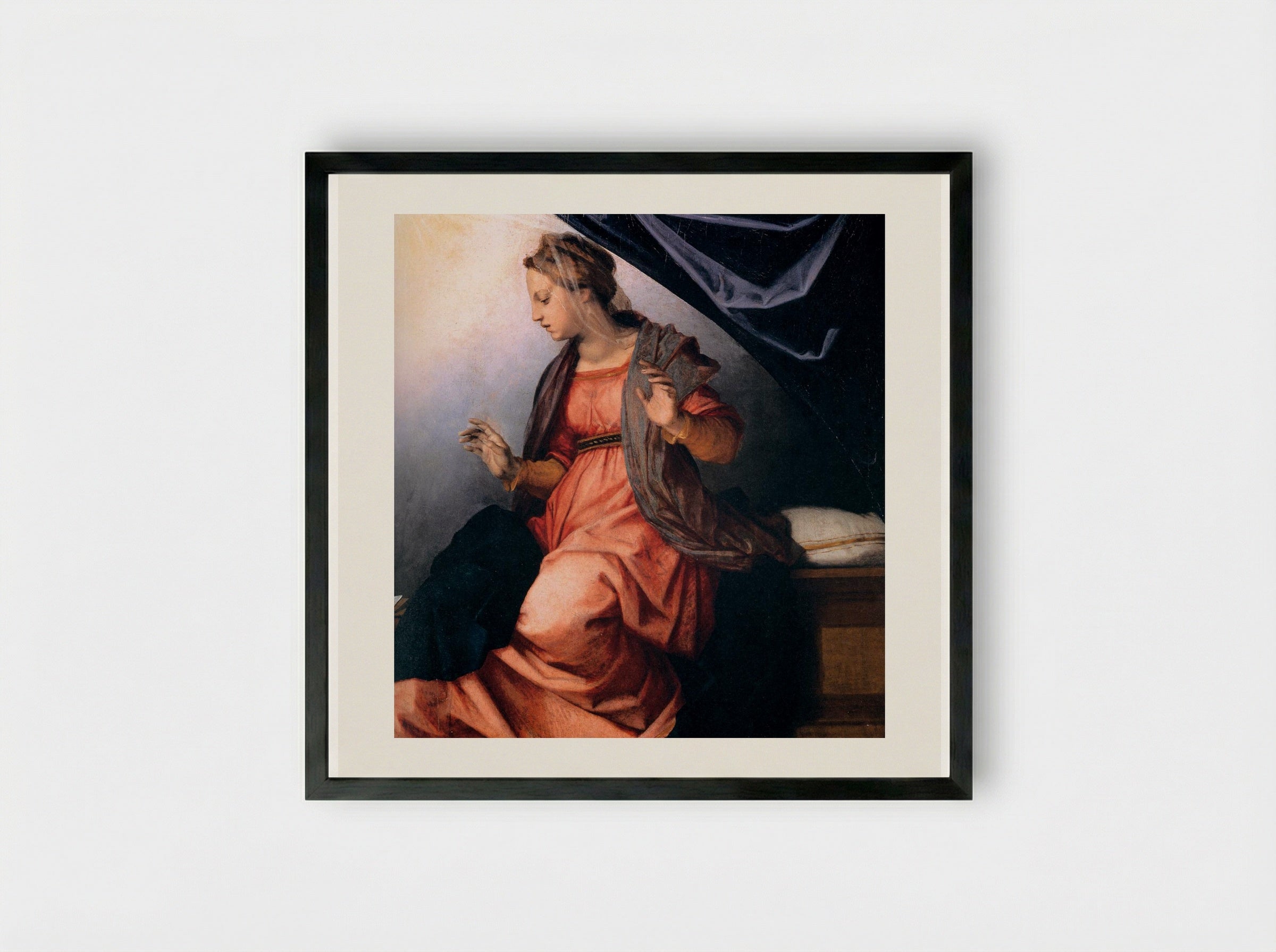 The Annunciation - Andrea del Sarto - Framed Print Black
