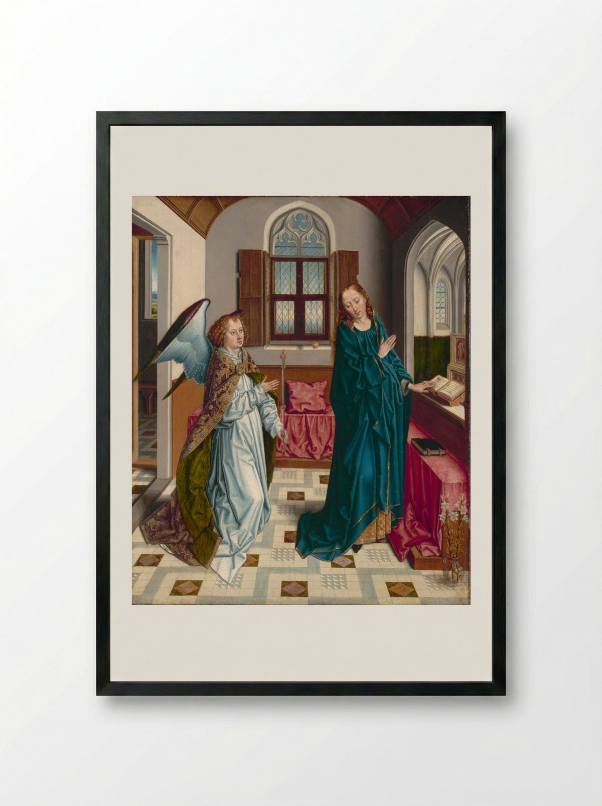 The Annunciation - Albert Bouts - Framed Print Black