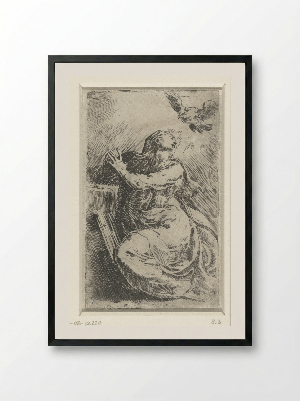 The Annunciation - Parmigianino - Framed Print Black