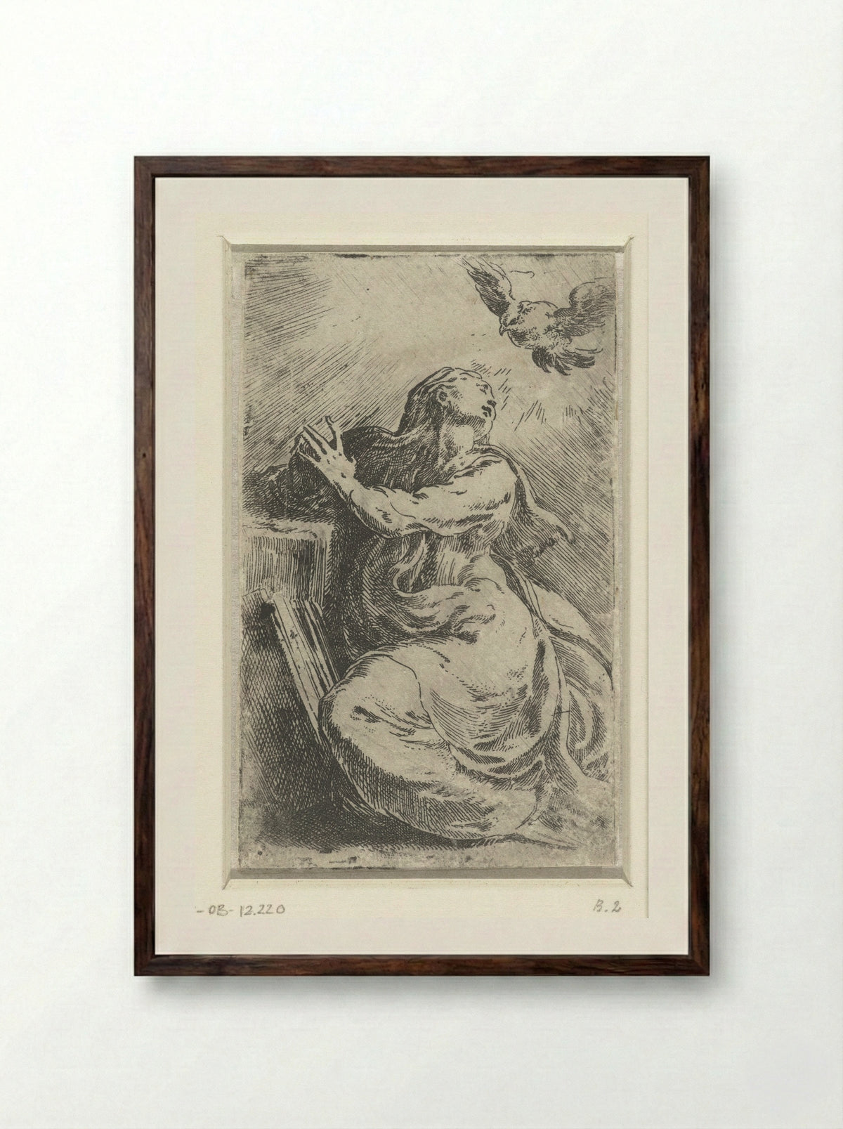 The Annunciation - Parmigianino - Framed Print Dark Wood