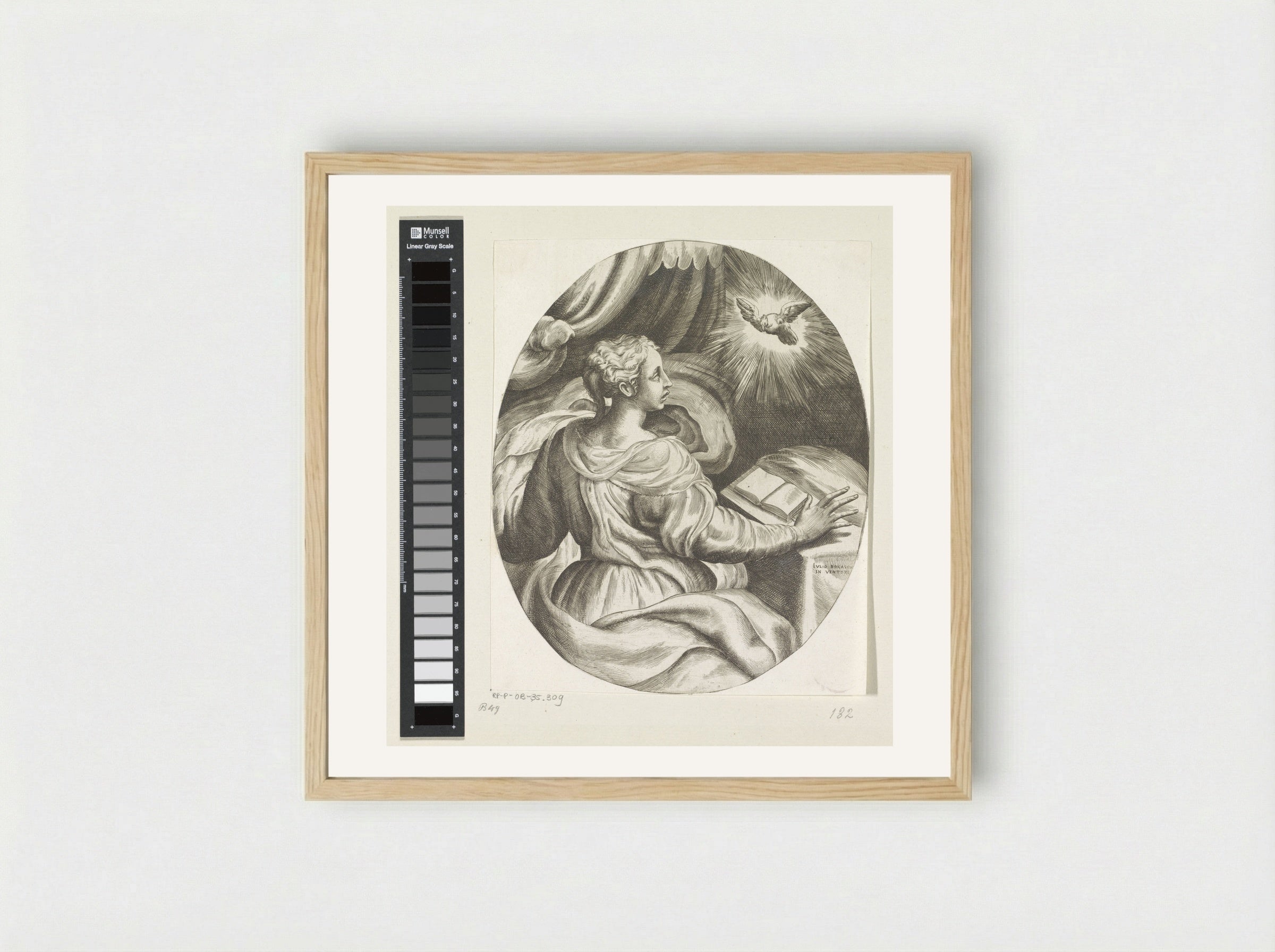 The Annunciation - Giulio Bonasone - Framed Print Wood