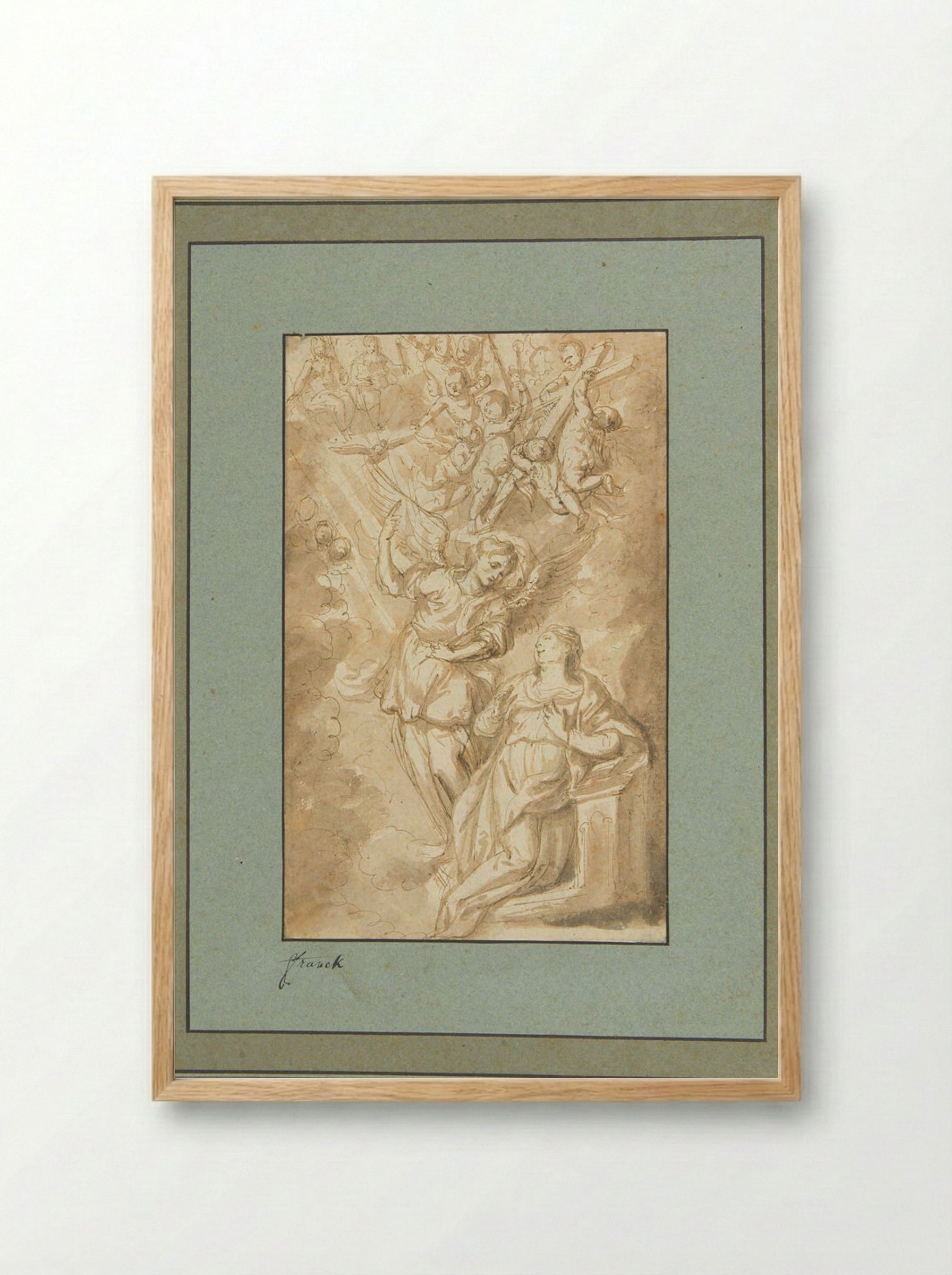 The Annunciation - Cornelis Schut I - Framed Print Wood