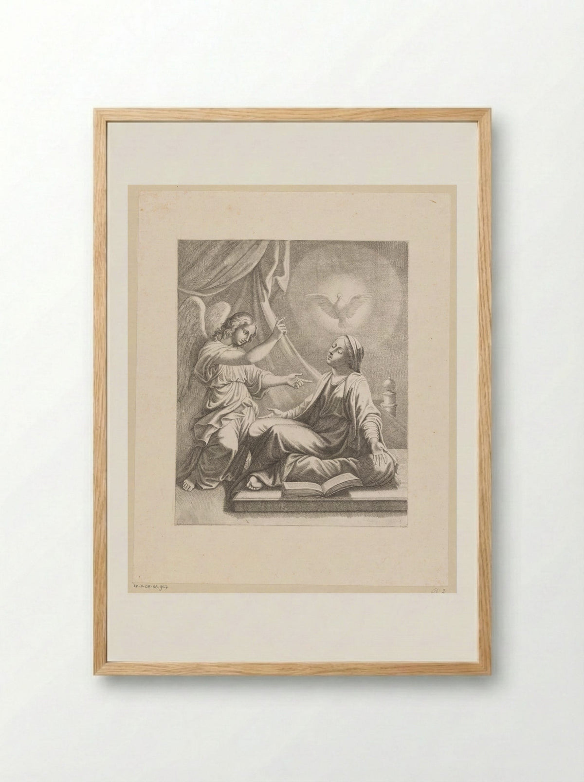 The Annunciation - Pietro del Po - Framed Print Wood