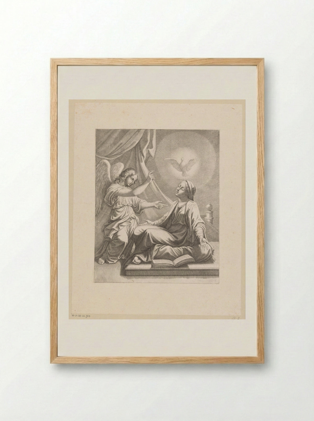 The Annunciation - Pietro del Po - Framed Print Wood
