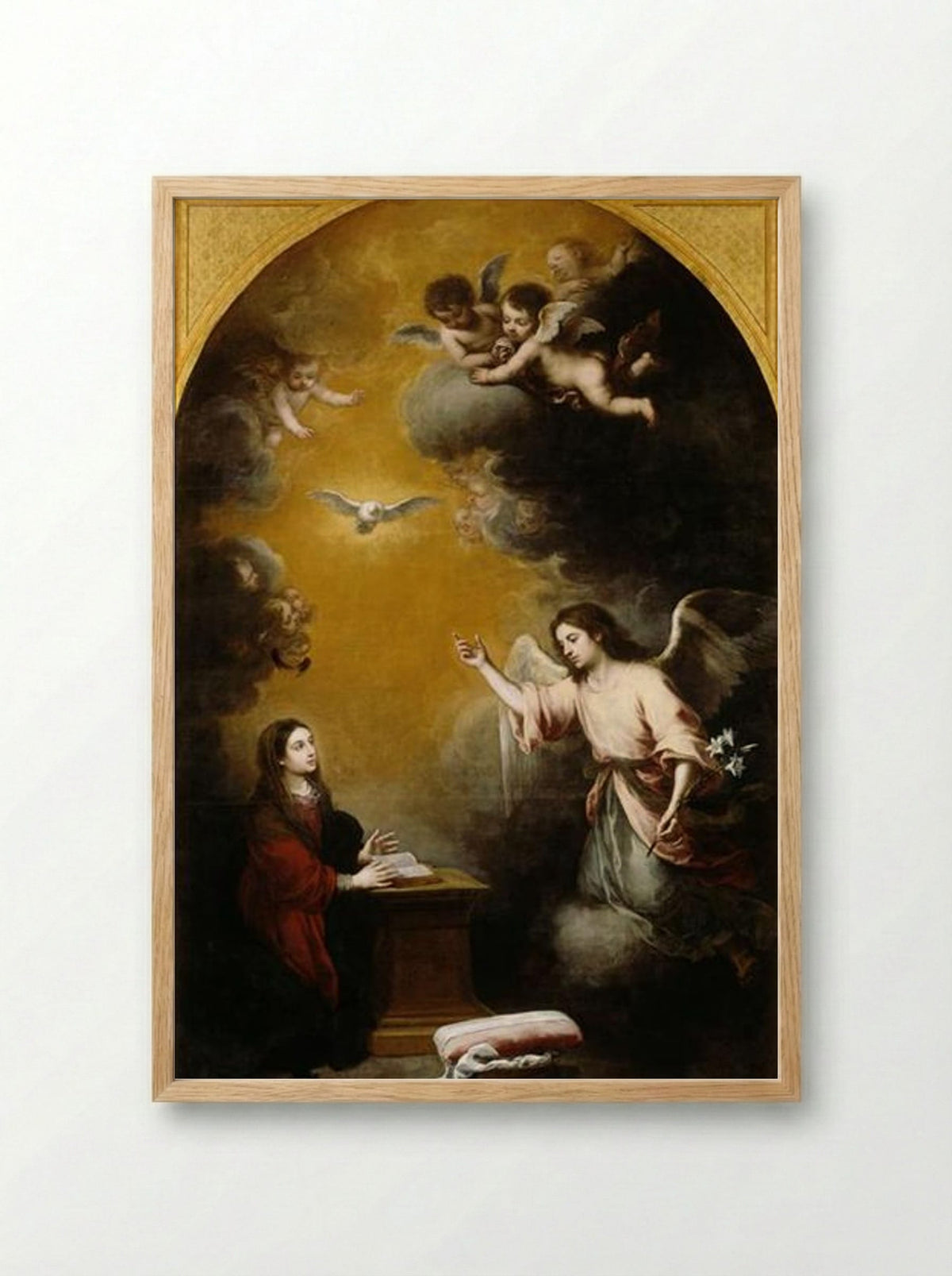 The Annunciation - Bartolomé Esteban Murillo - Framed Print Wood