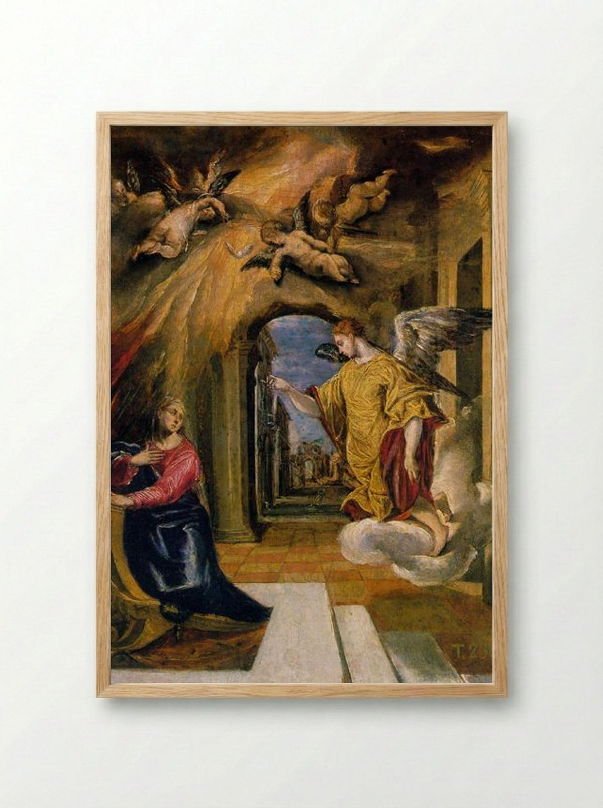 The Annunciation - El Greco - Framed Print Wood