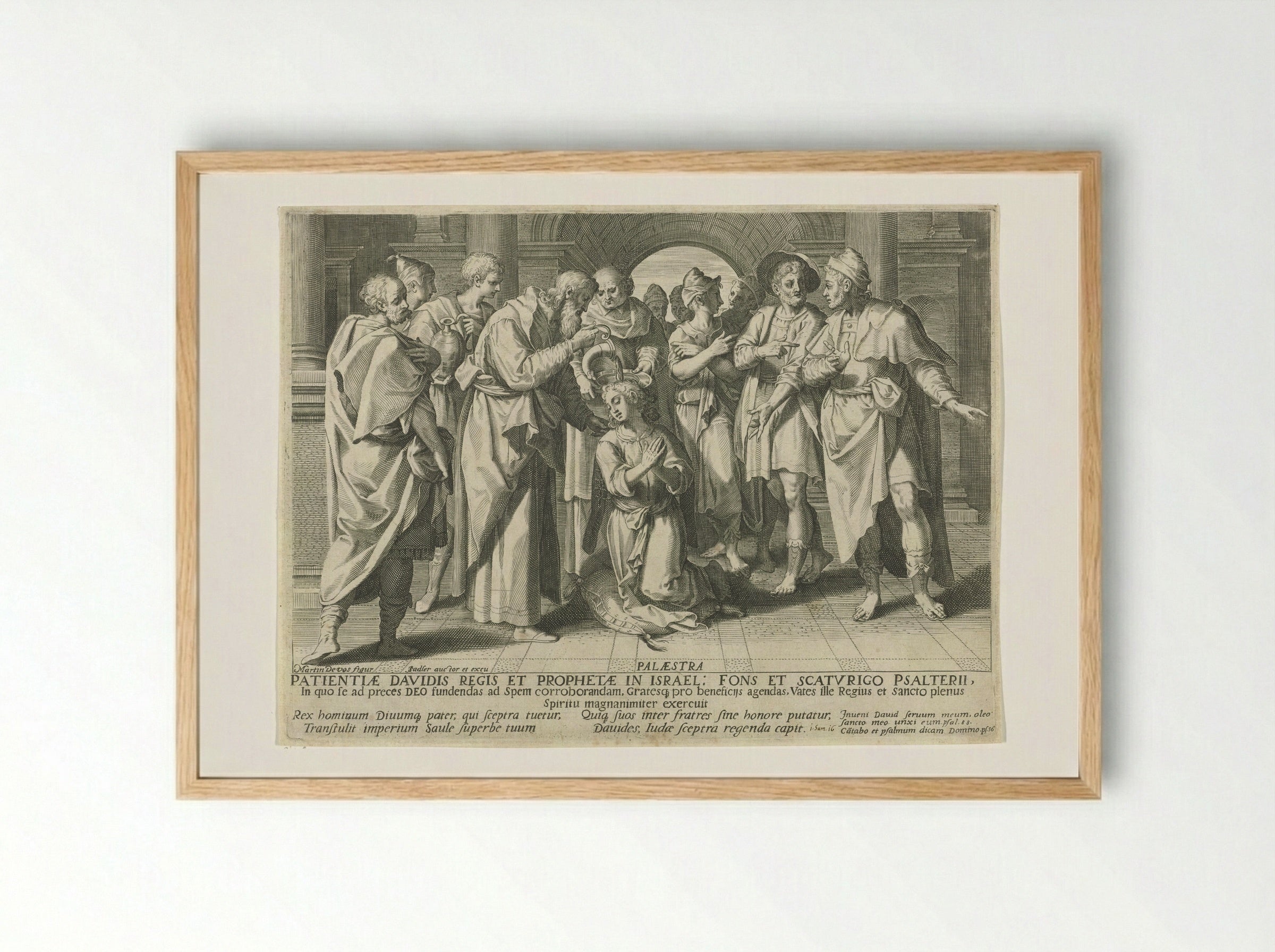 The Anointing of David by Samuel - Aegidius Sadeler (II) - Framed Print Wood