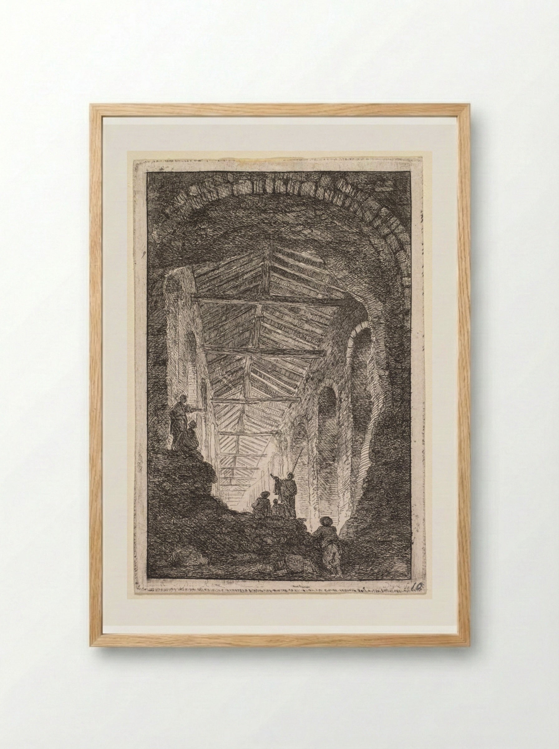 The Antique Gallery - Hubert Robert - Framed Print Wood