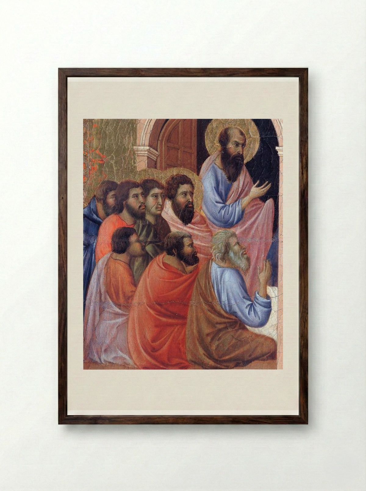 The Apostles (Fragment from the Maestà) - Duccio di Buoninsegna - Framed Print Dark Wood