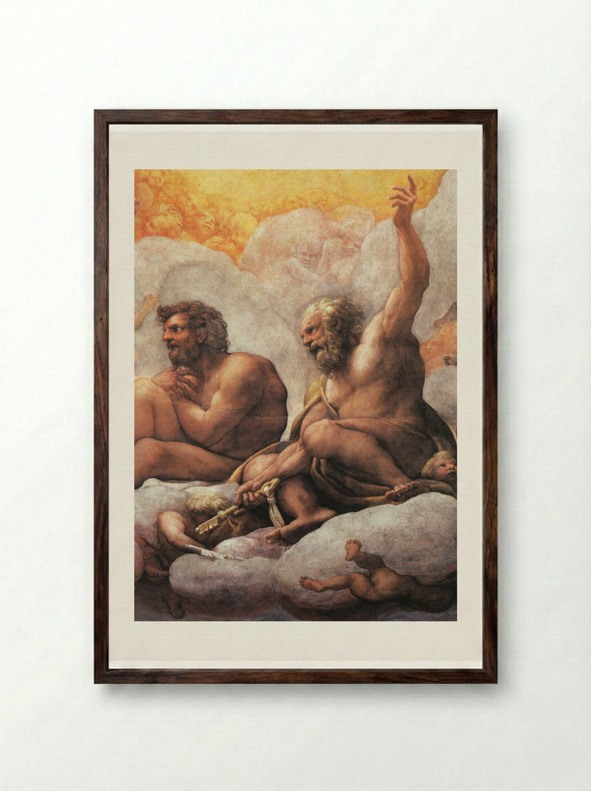 The Apostles Peter and Paul - Correggio - Framed Print Dark Wood