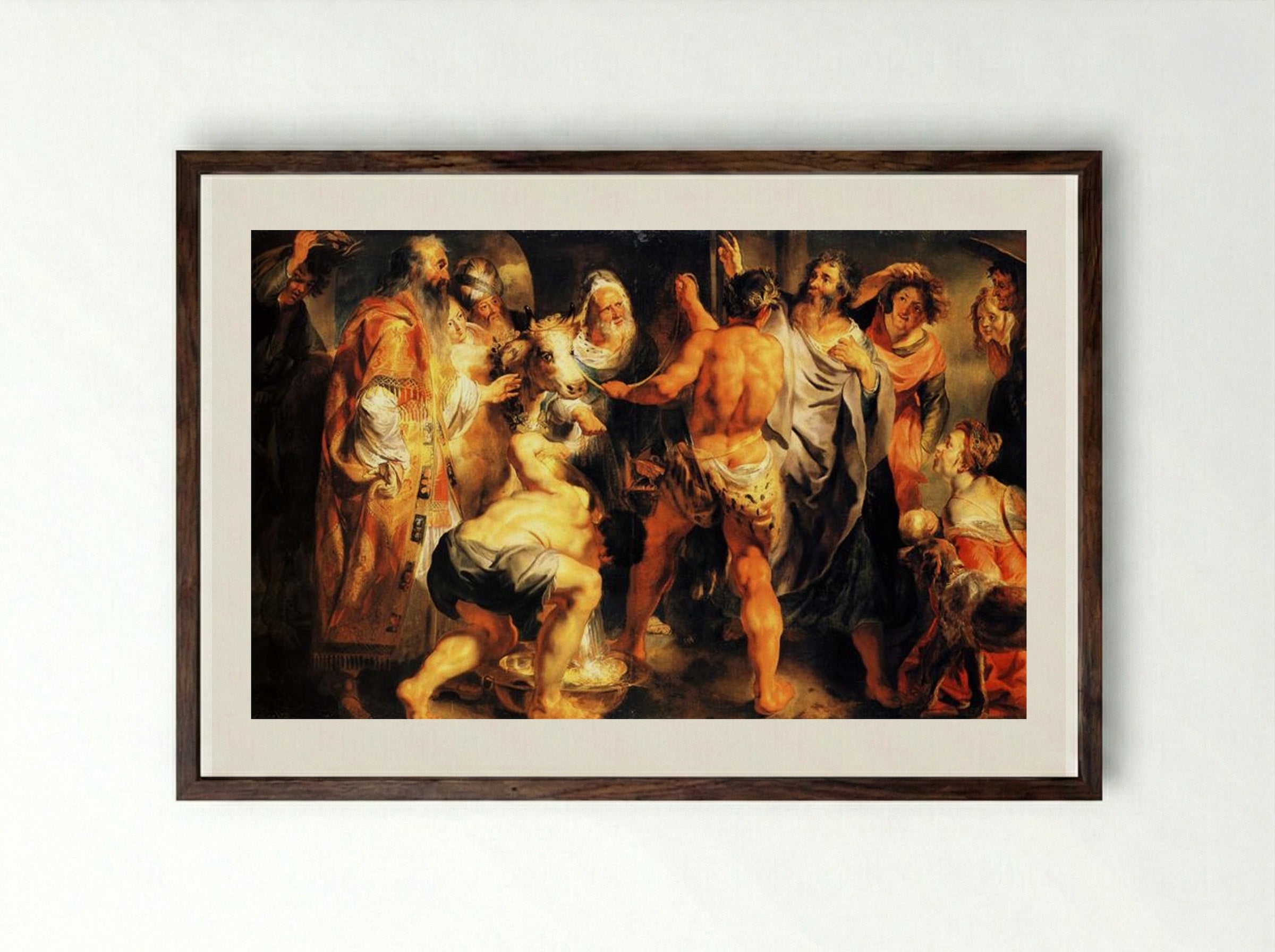 The Apostles, St. Paul and St. Barnabas at Lystra - Jacob Jordaens - Framed Print Dark Wood