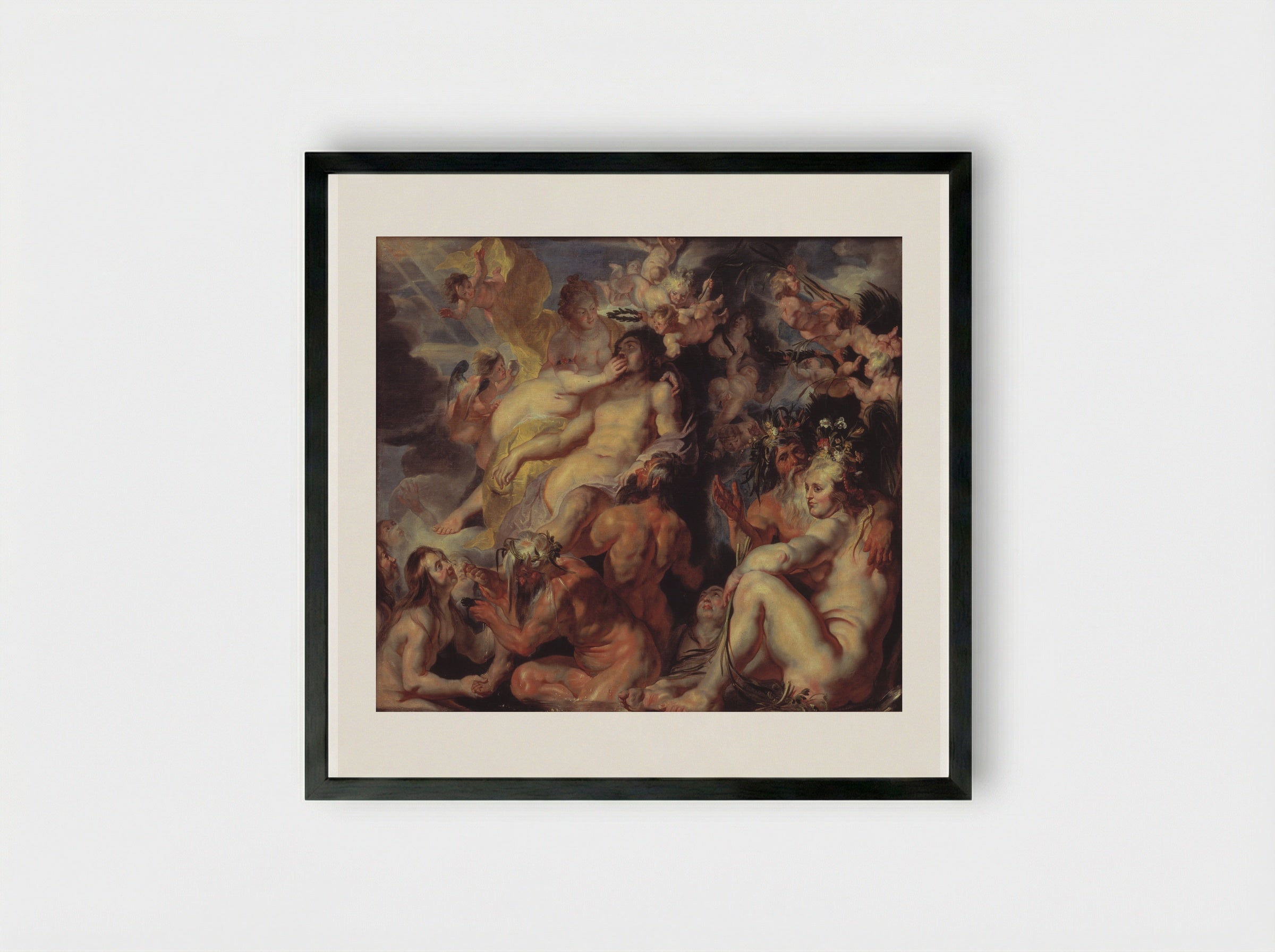 The Apotheosis of Aeneas - Jacob Jordaens - Framed Print Black