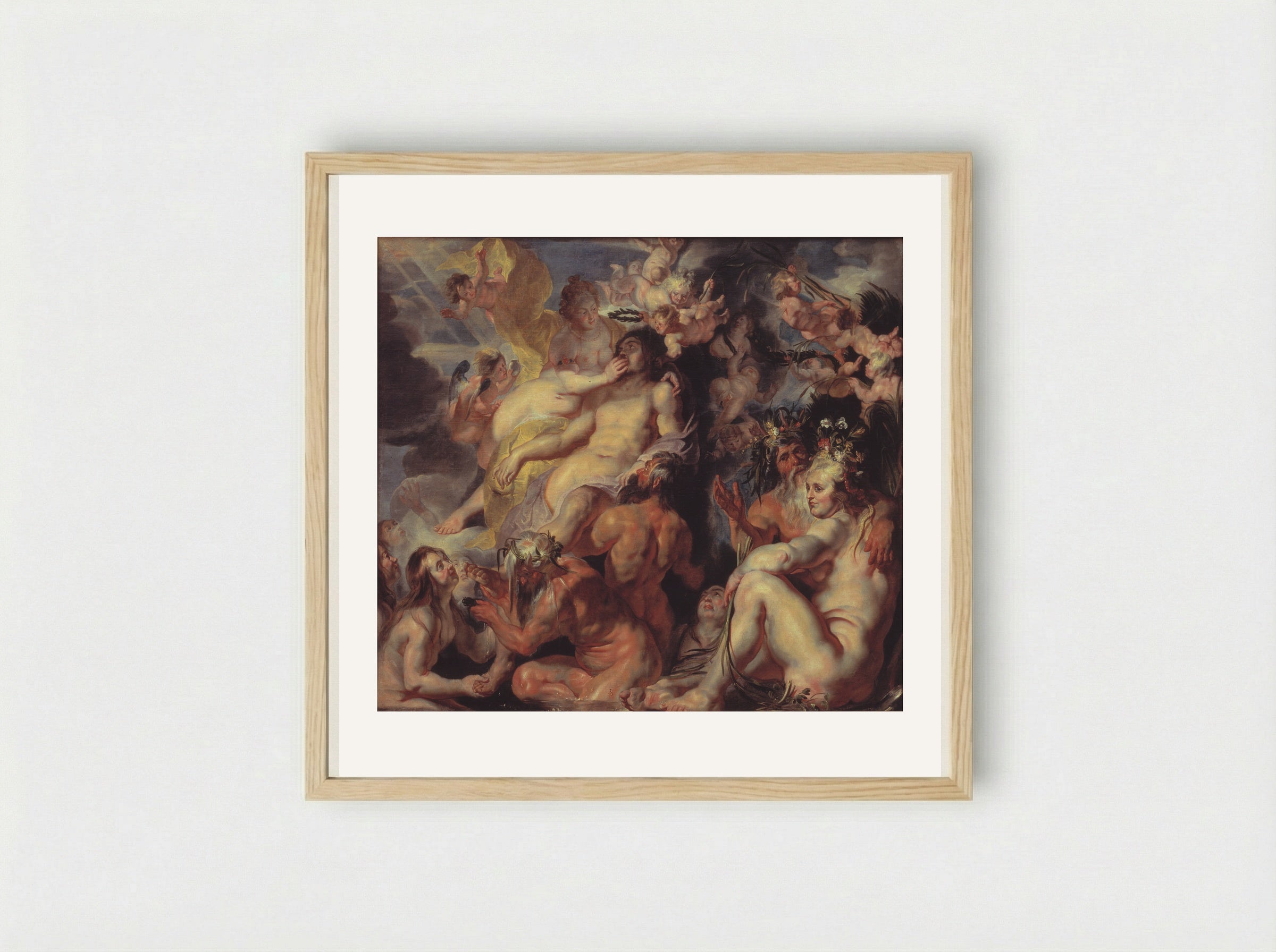 The Apotheosis of Aeneas - Jacob Jordaens - Framed Print Wood