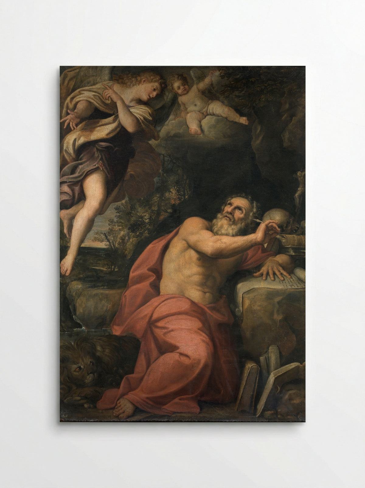 The Appearance of Angels to Saint Jerome - Domenichino - Poster
