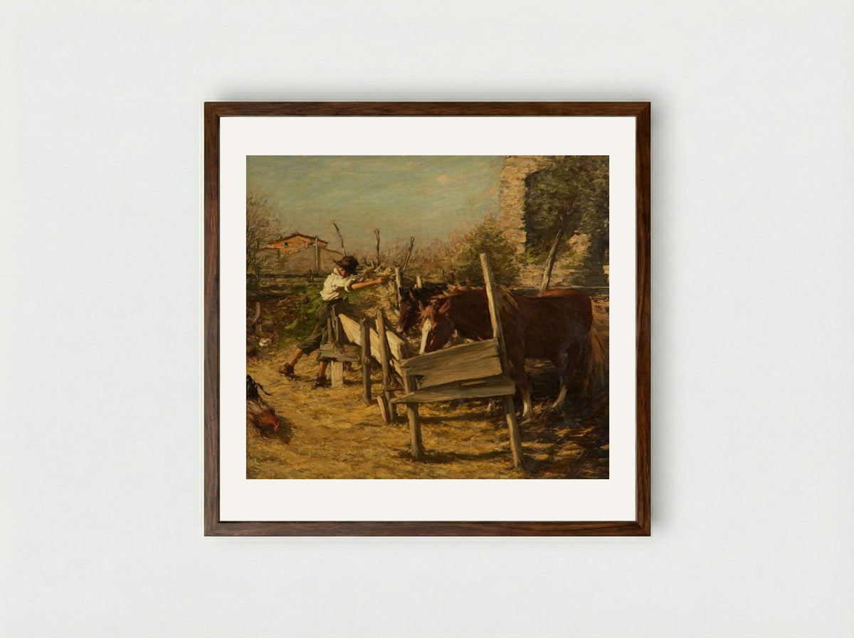 The Appian Way - Henry Herbert La Thangue - Framed Print Dark Wood