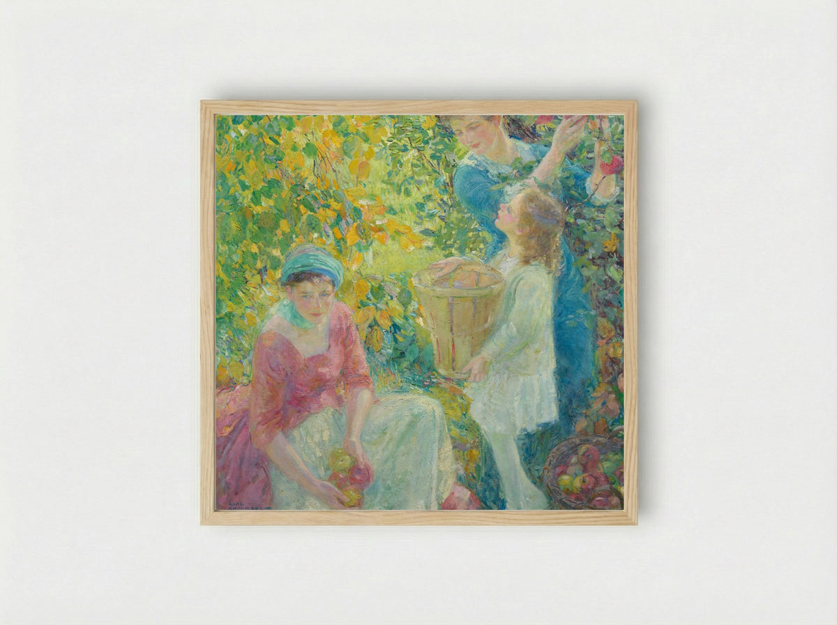 The Apple Gatherers - Karl Anderson - Framed Print Wood