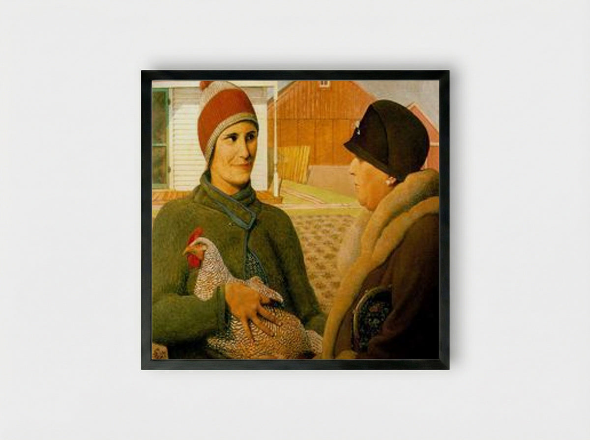 The Appraisal - Grant Wood - Framed Print Black