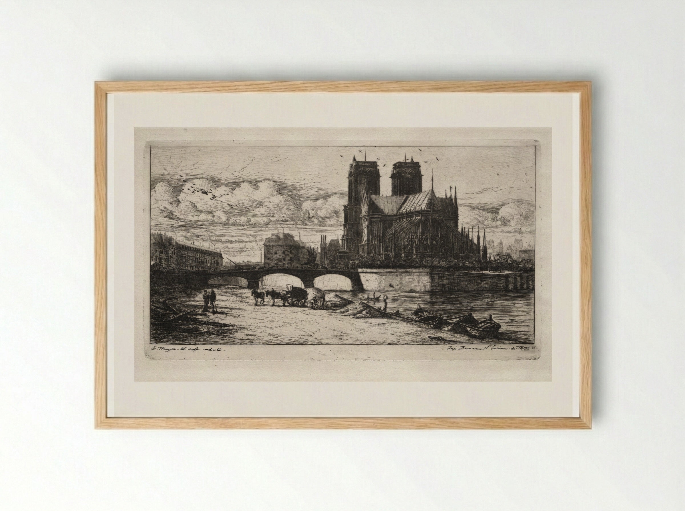 The Apse of Notre Dame, Paris - Charles Meryon - Framed Print Wood