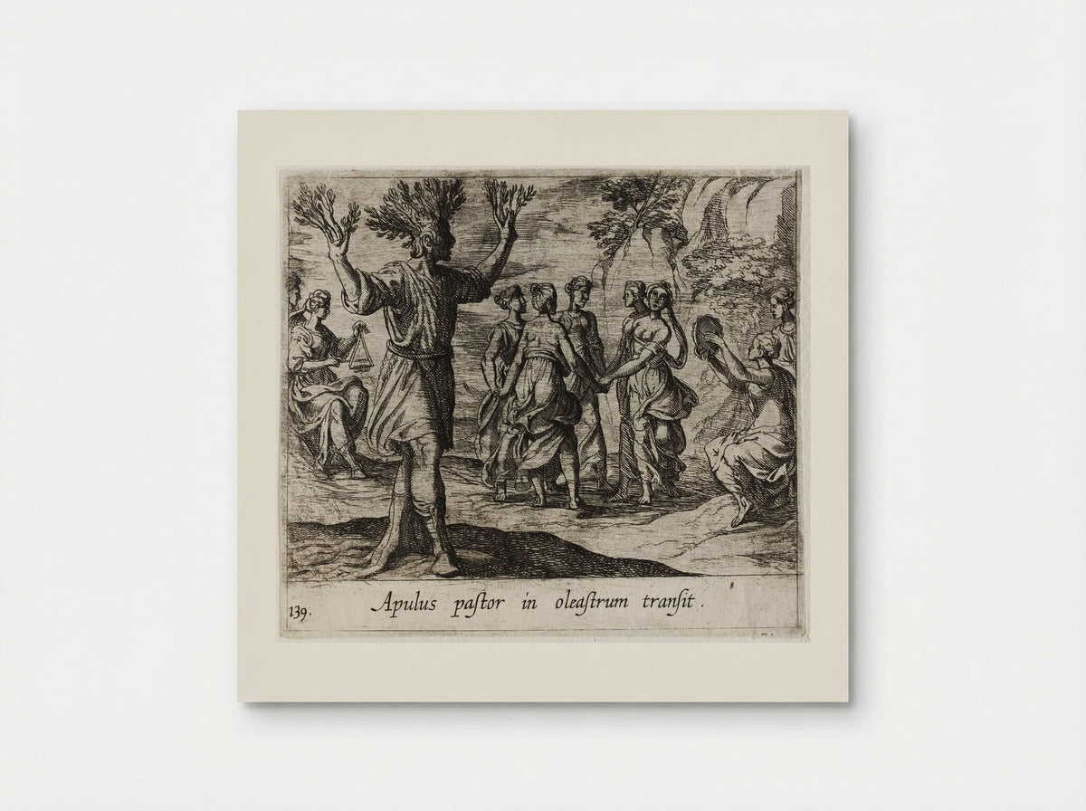 The Apulian Shepherd Changed into an Olive Tree - Antonio Tempesta - Poster