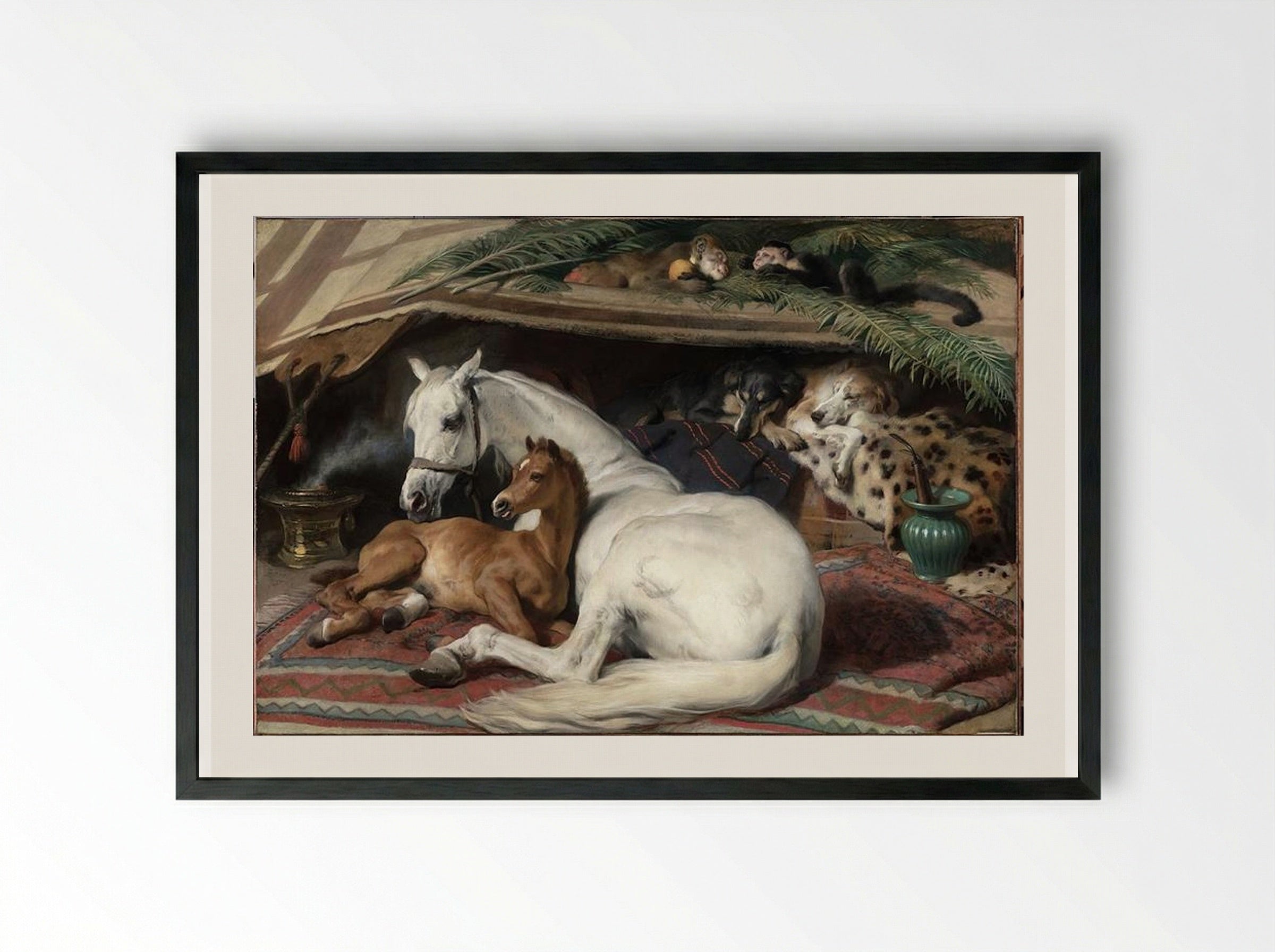 The Arab Tent - Edwin Henry Landseer - Framed Print Black