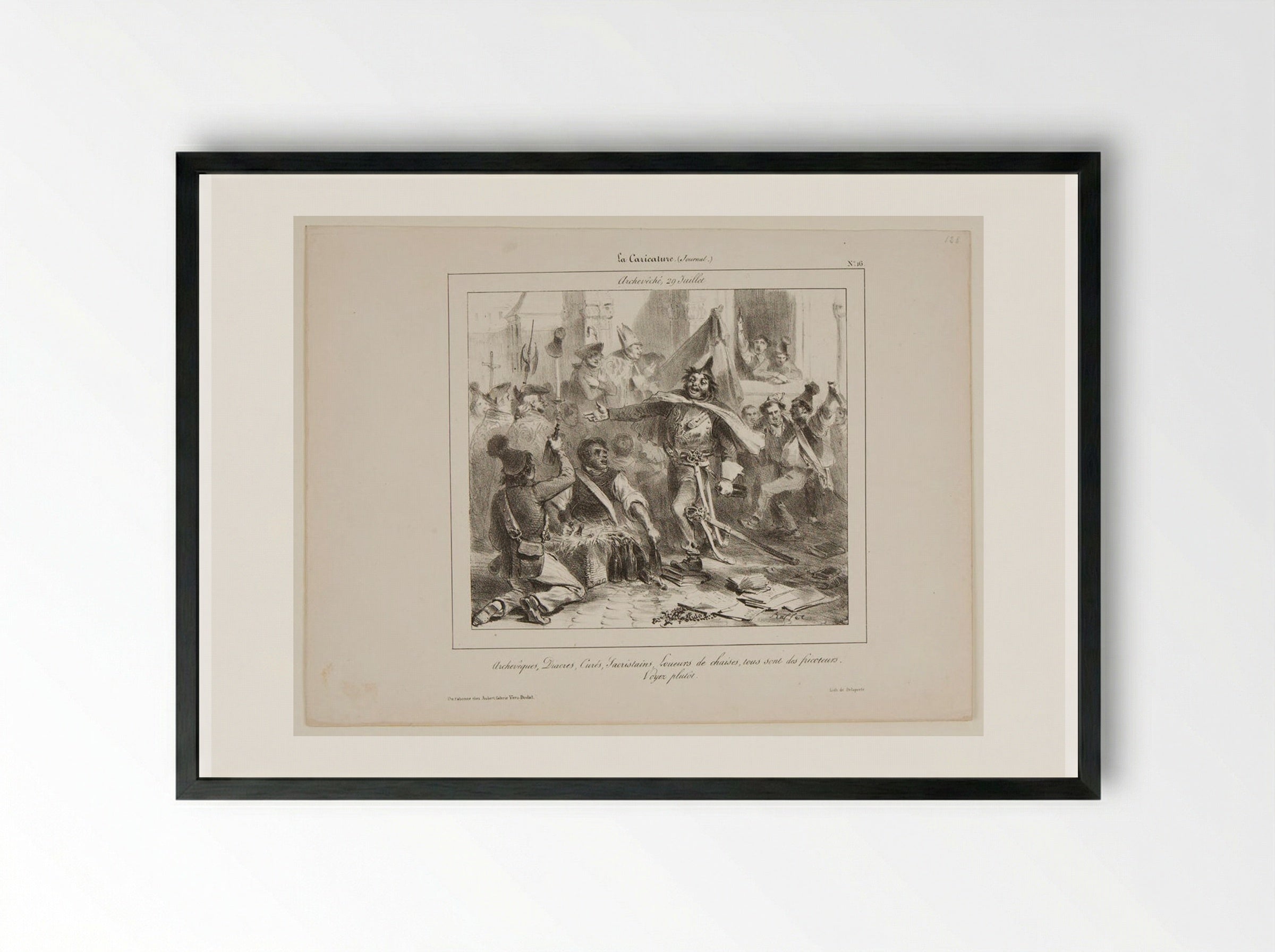 The Archbishopric, July 29 - Denis-Auguste-Marie Raffet - Framed Print Black