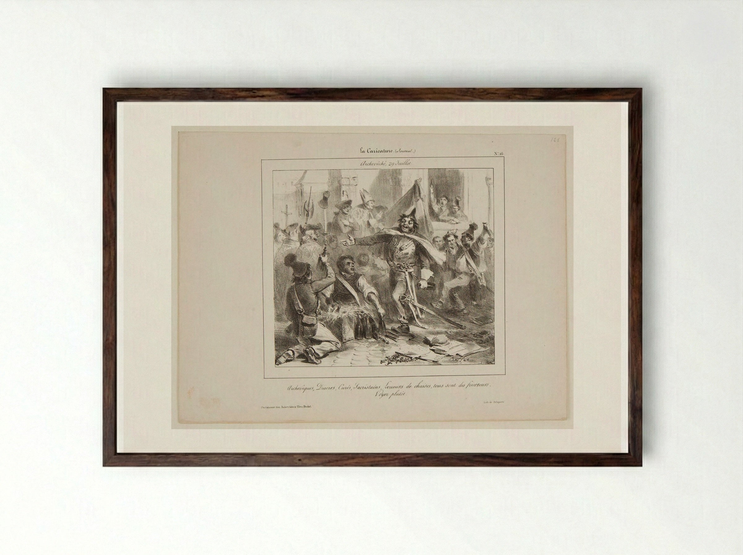 The Archbishopric, July 29 - Denis-Auguste-Marie Raffet - Framed Print Dark Wood