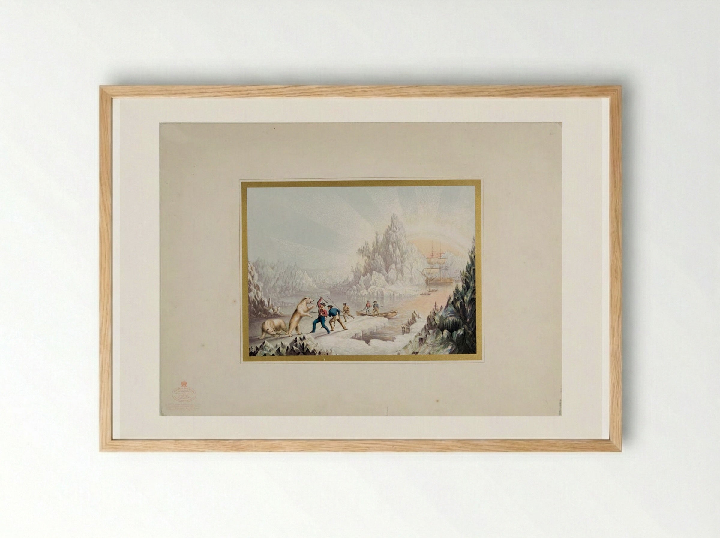 The Arctic Expedition in Search of Sir John Franklin - George Baxter - Framed Print Wood