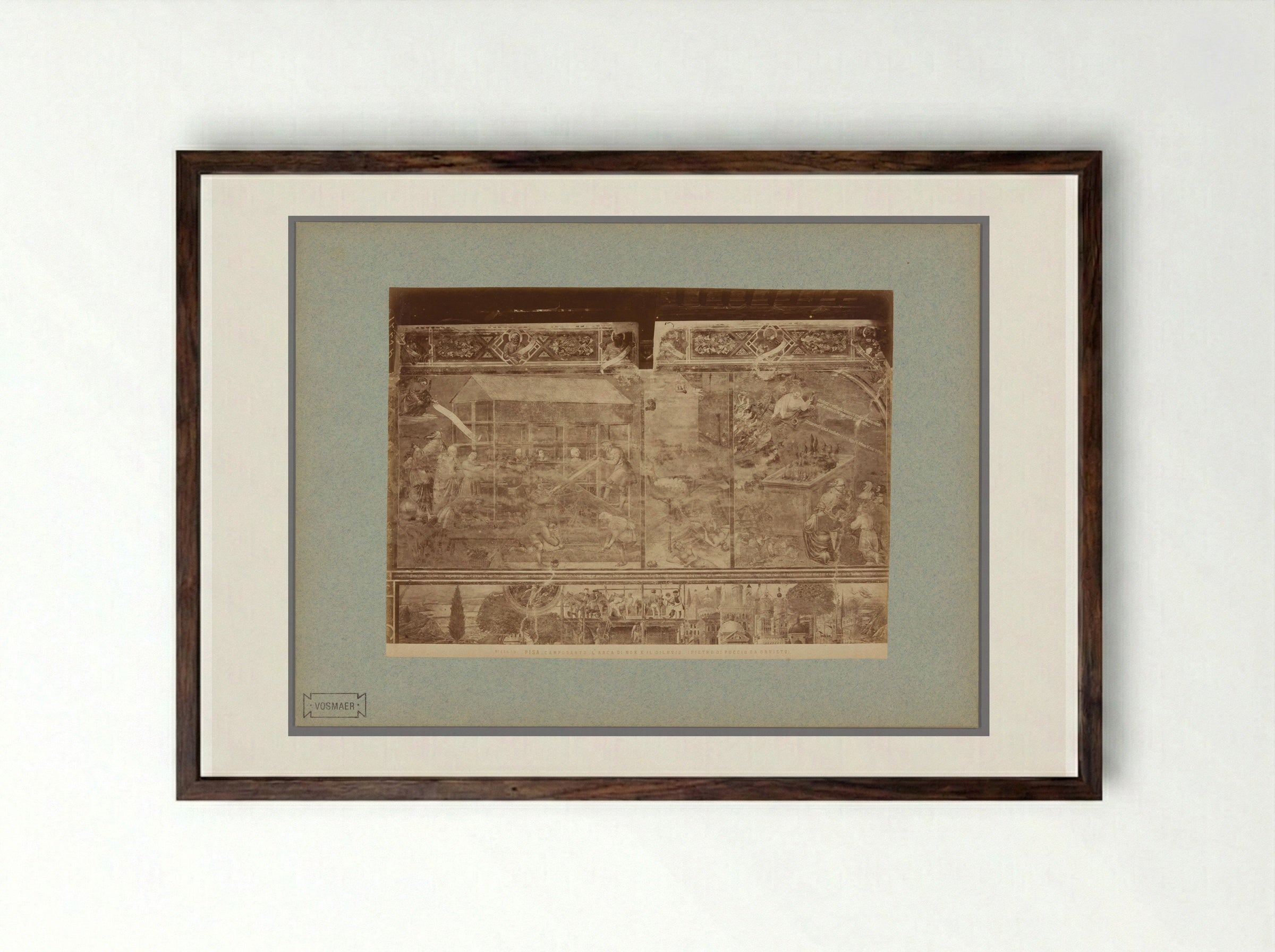 The Ark of Noah and the Flood (After Piero di Puccio) - Fratelli Alinari - Framed Print Dark Wood