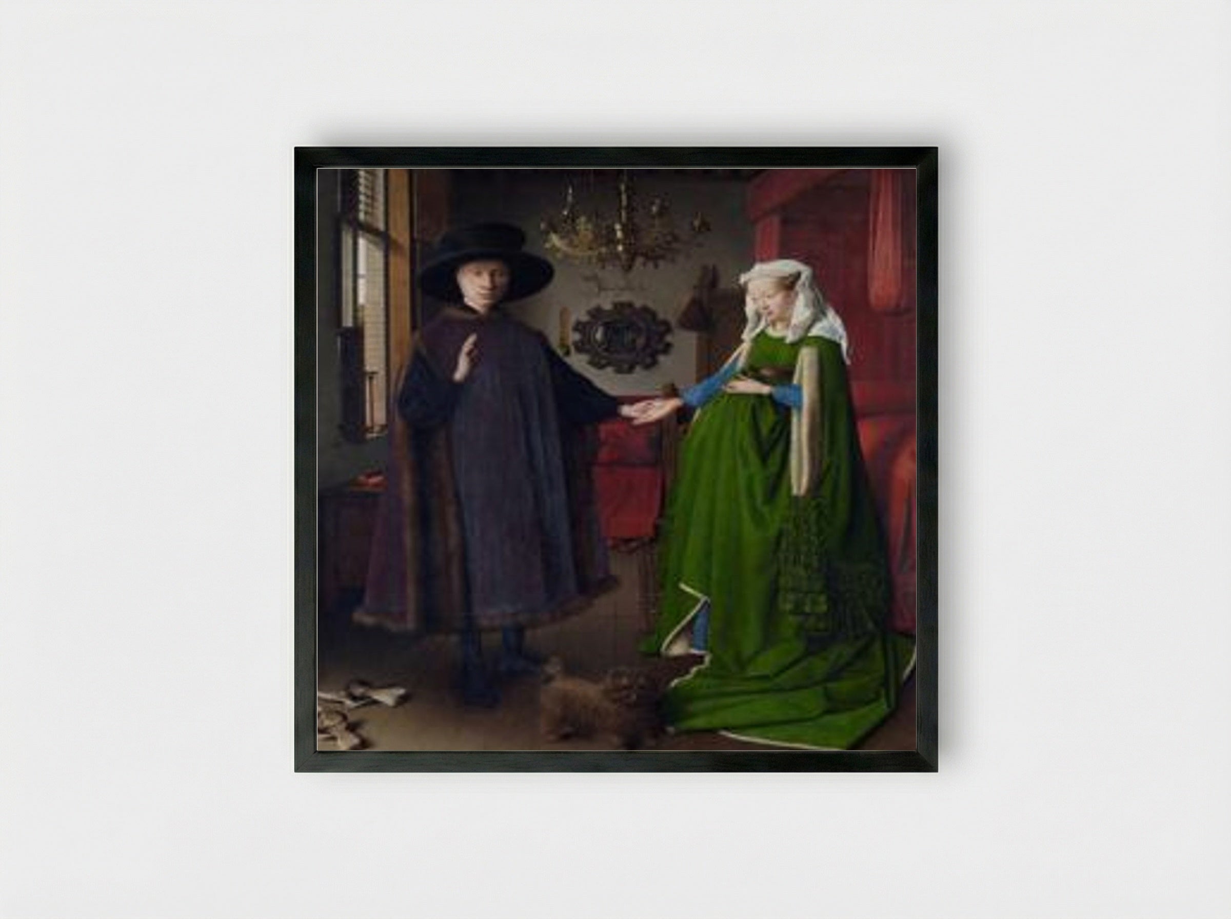 The Arnolfini Portrait - Jan van Eyck - Framed Print Black