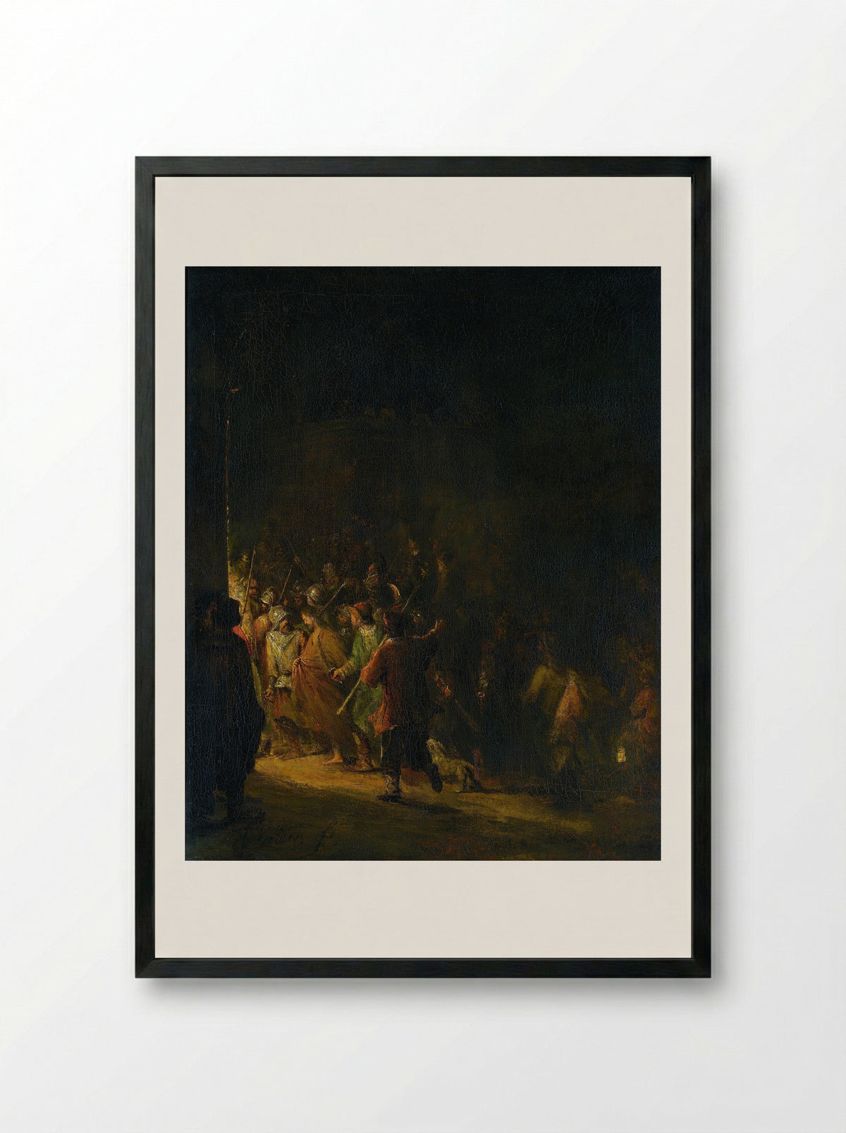 The Arrest of Christ - Aert de Gelder - Framed Print Black