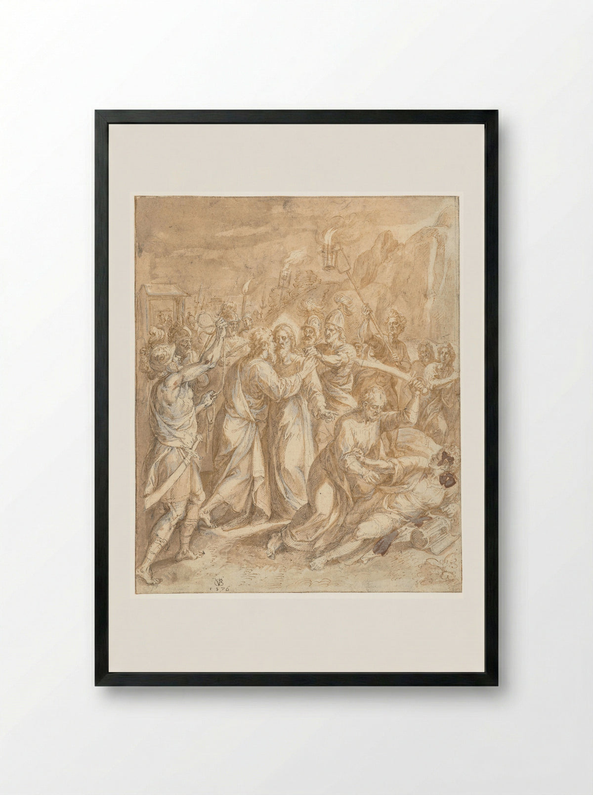 The Arrest of Christ - Chrispijn van den Broeck - Framed Print Black
