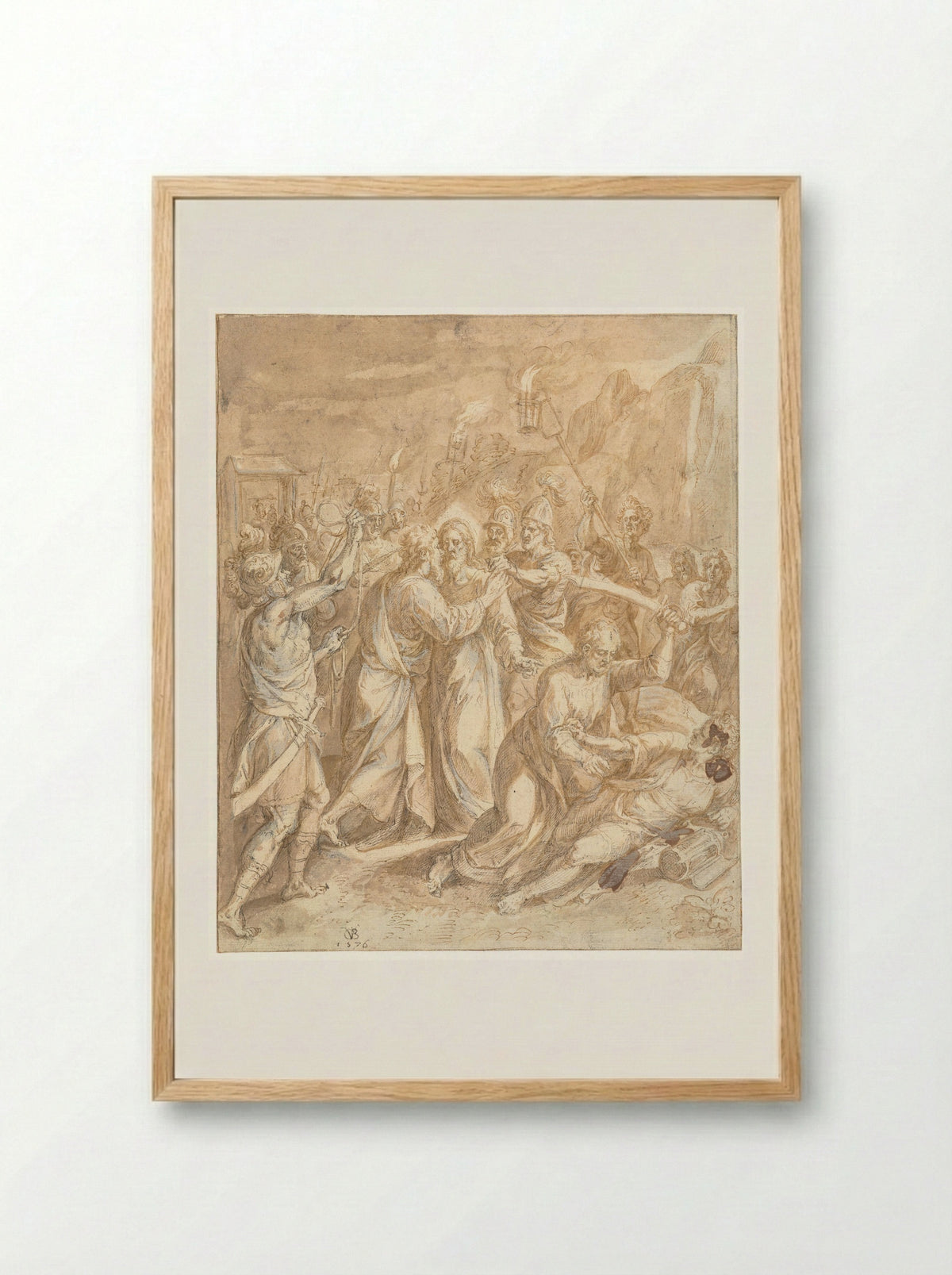 The Arrest of Christ - Chrispijn van den Broeck - Framed Print Wood