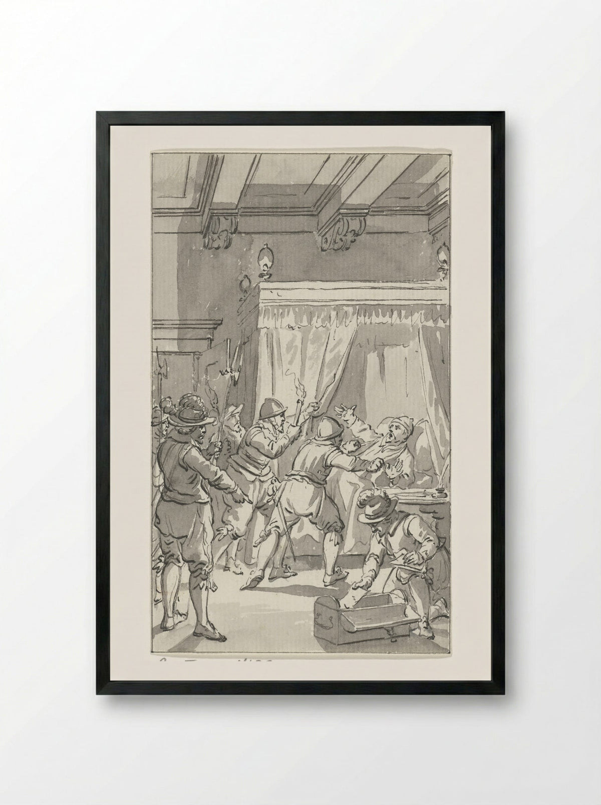 The Arrest of Paulus Buis, Pensionary of Utrecht, 19 July 1586 - Jacobus Buys - Framed Print Black