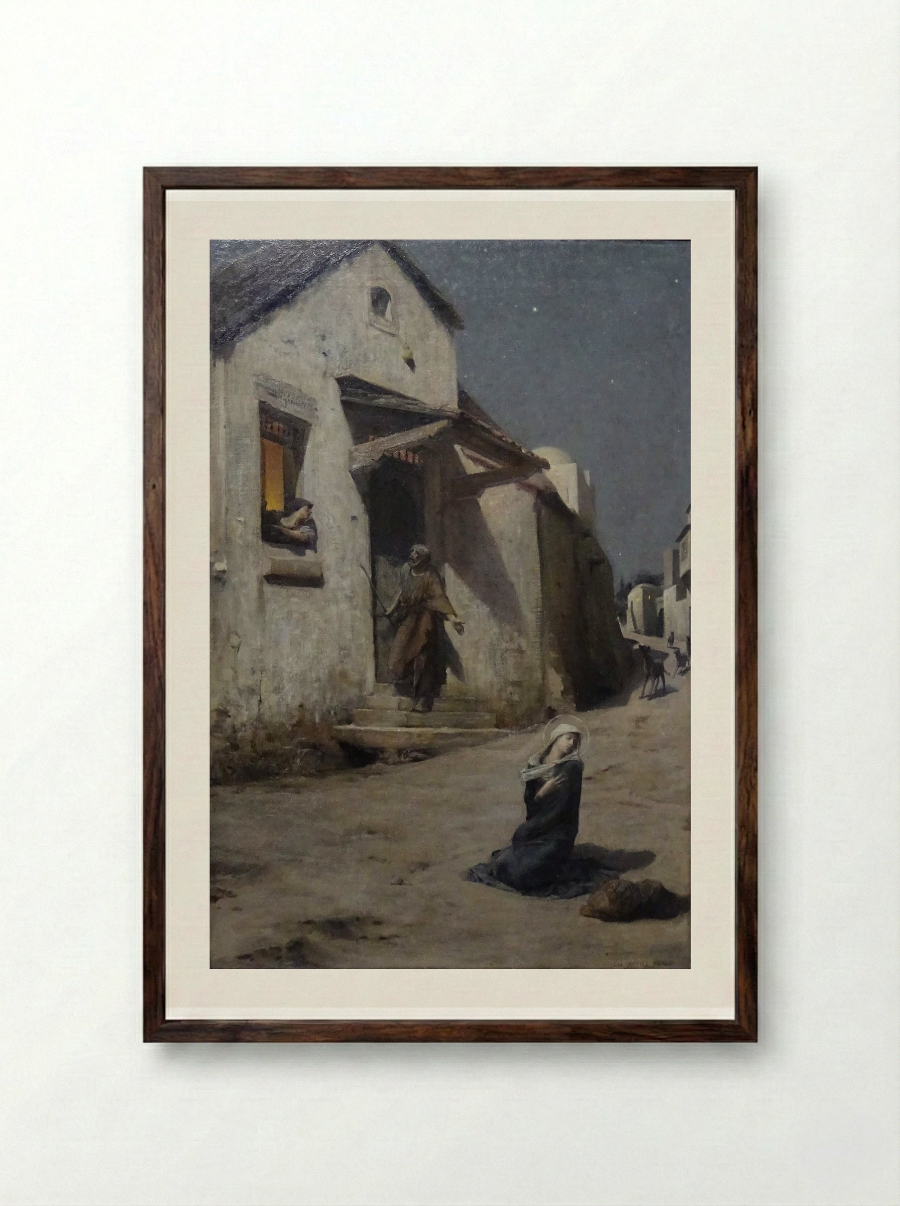 The Arrival at Bethlehem - Luc-Olivier Merson - Framed Print Dark Wood